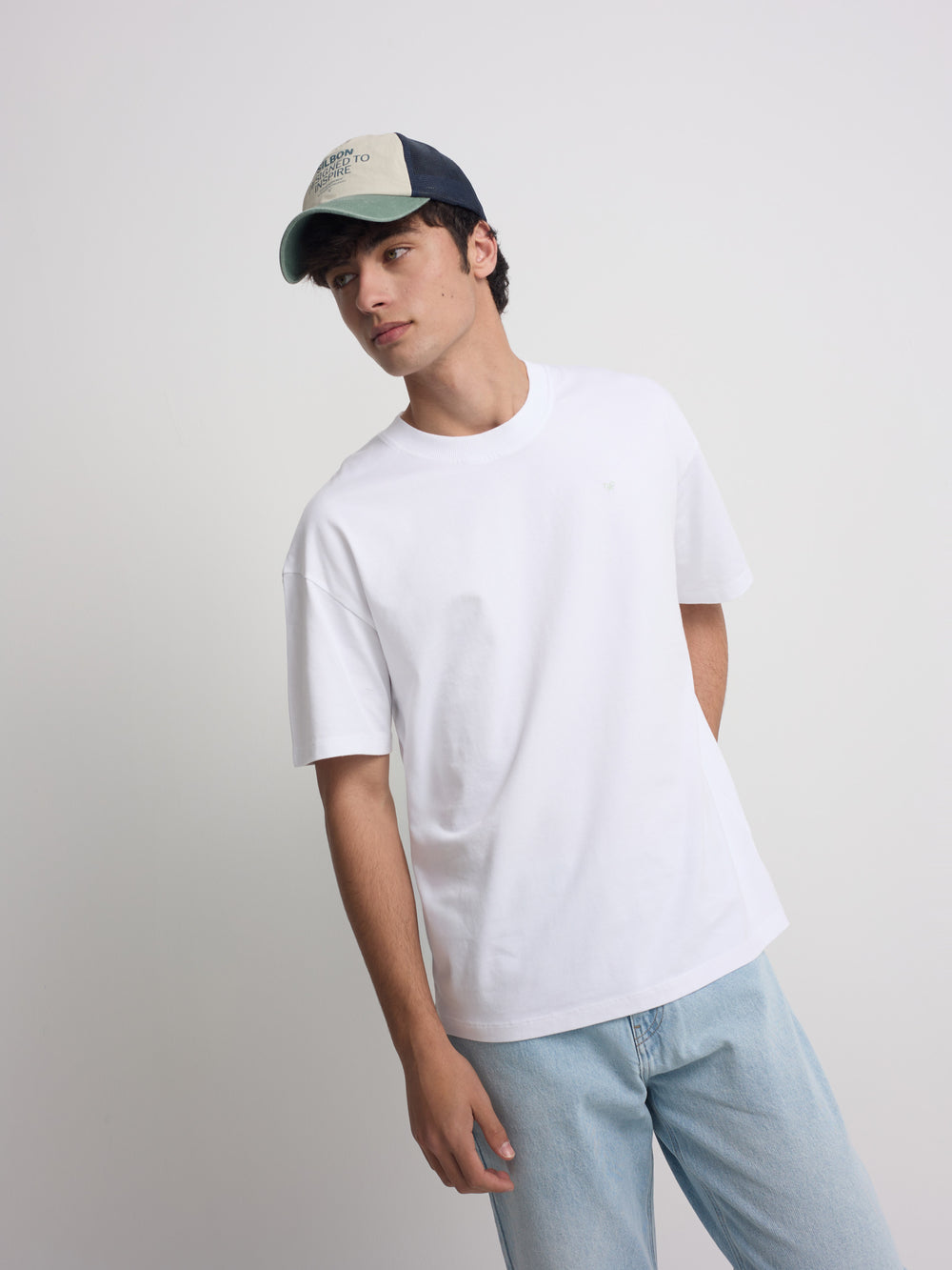 T-shirt coupe décontractée plans de surf blanc