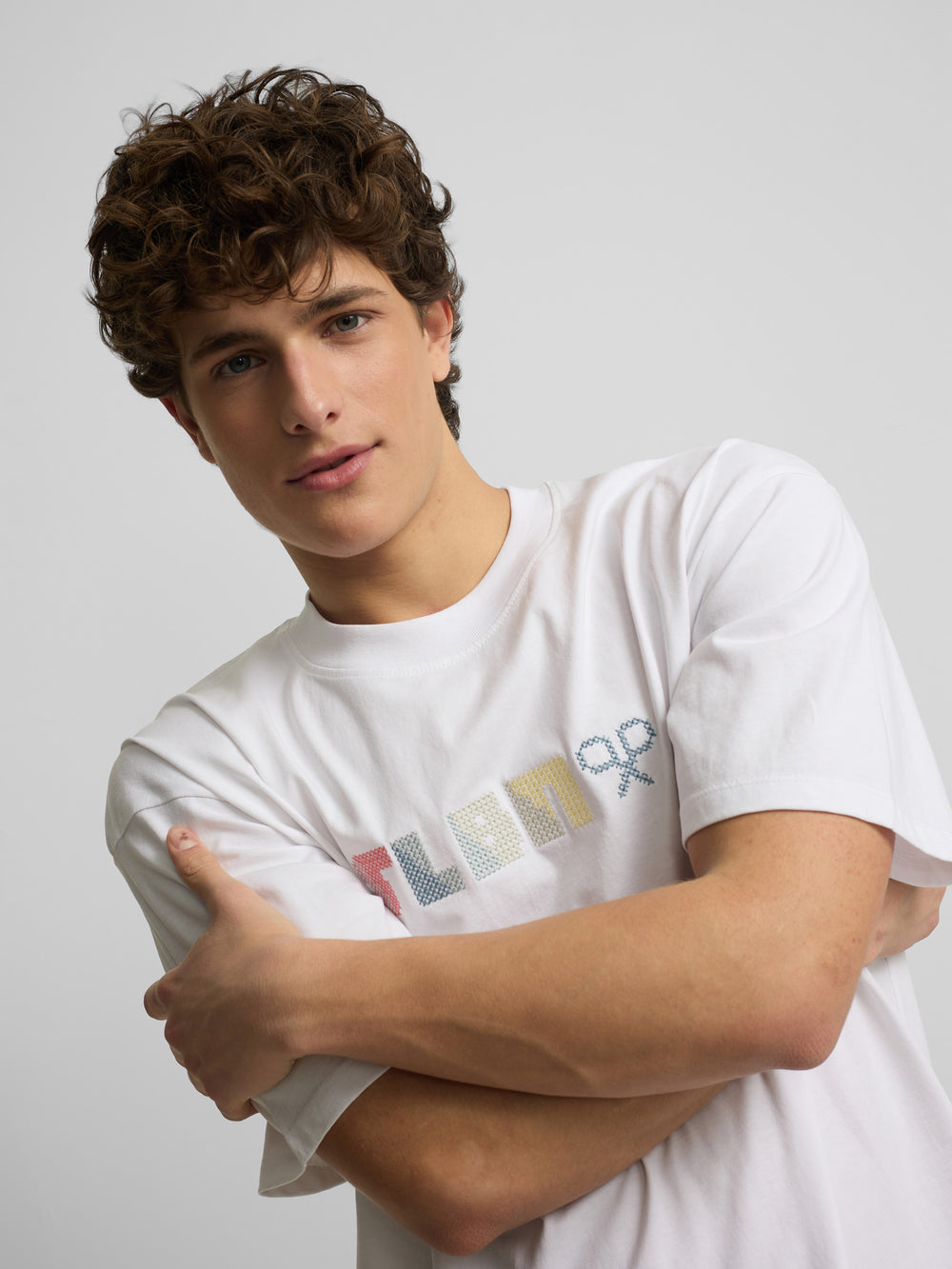 Camiseta relaxed fit slbn cross blanco