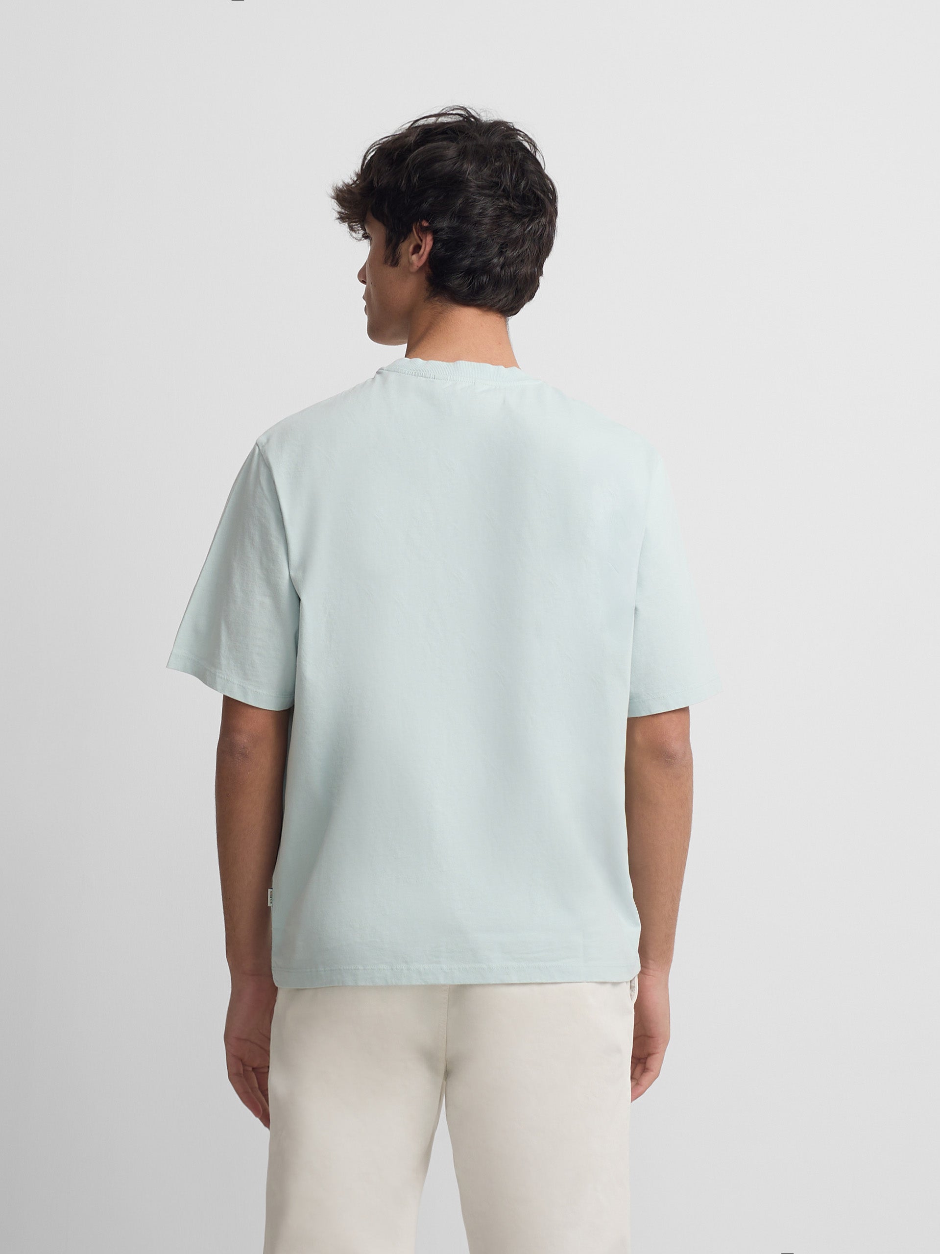 Special fit T-shirt with mini logo patch in aquamarine