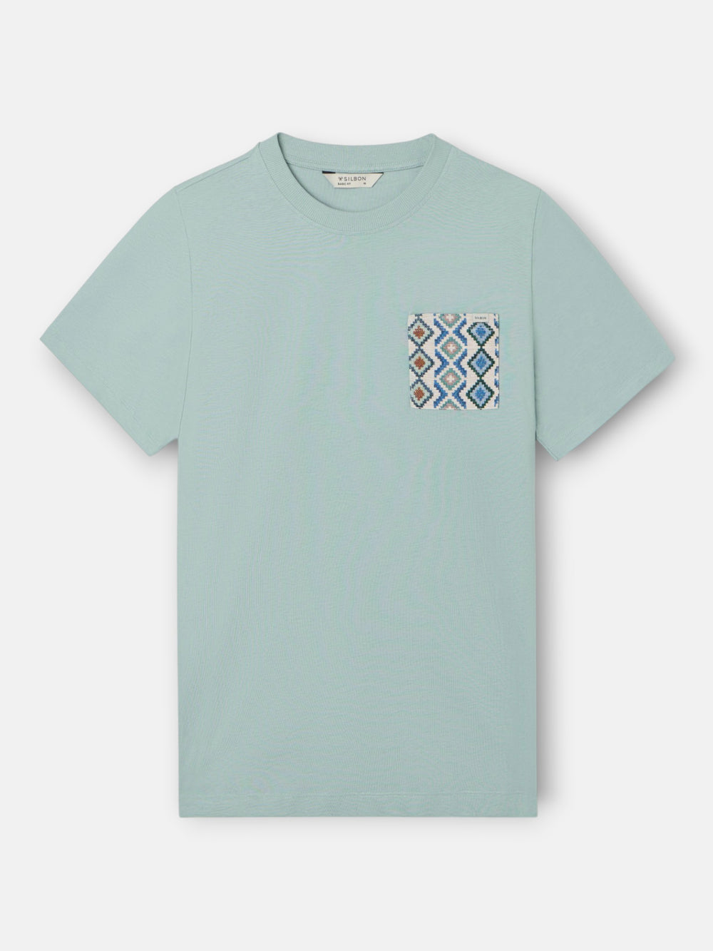 T-shirt poche ethnique verte