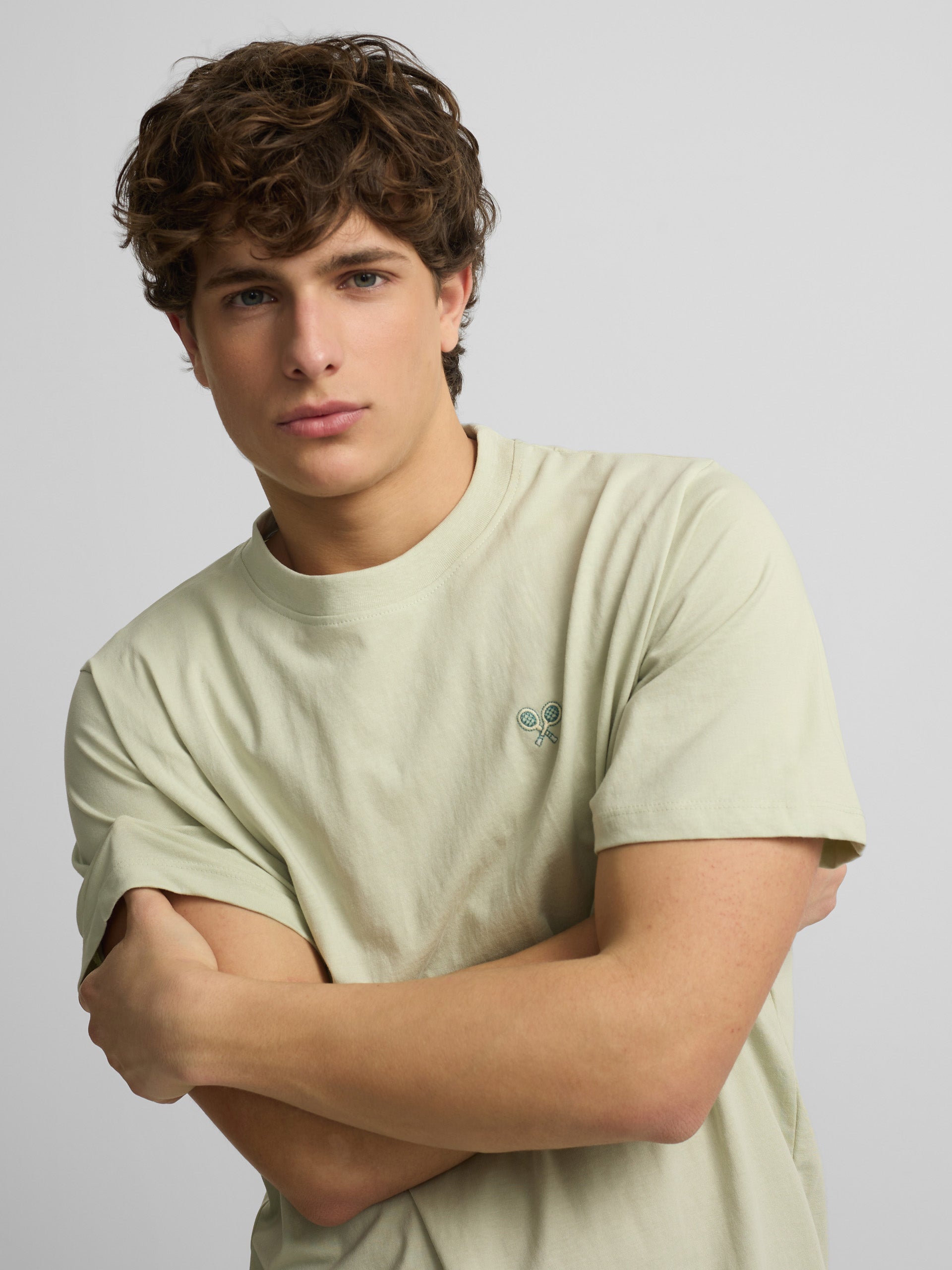 T-shirt après tennis vert clair