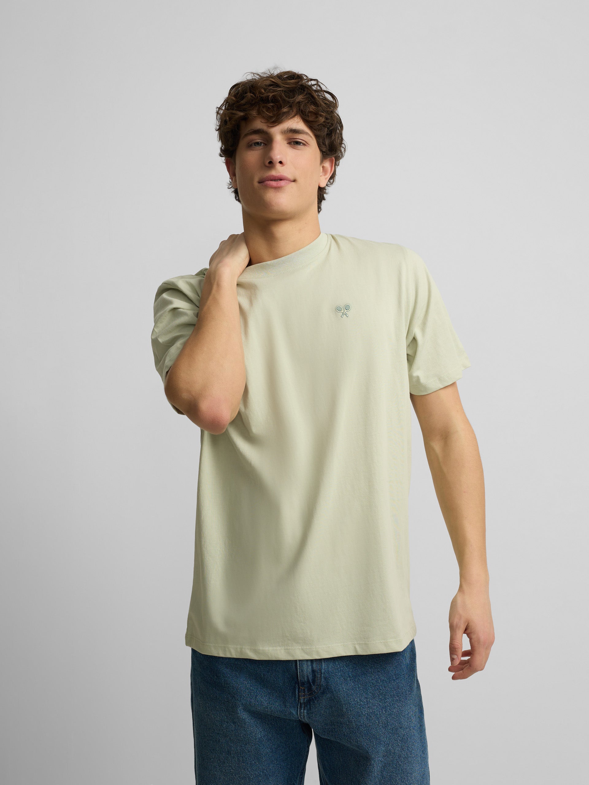 T-shirt après tennis vert clair