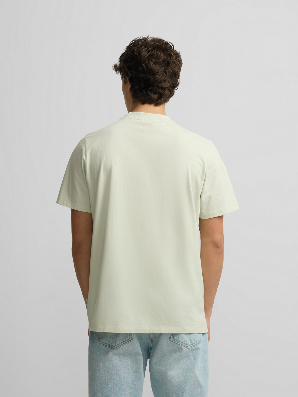 Silbon embossed T-shirt in light green shade