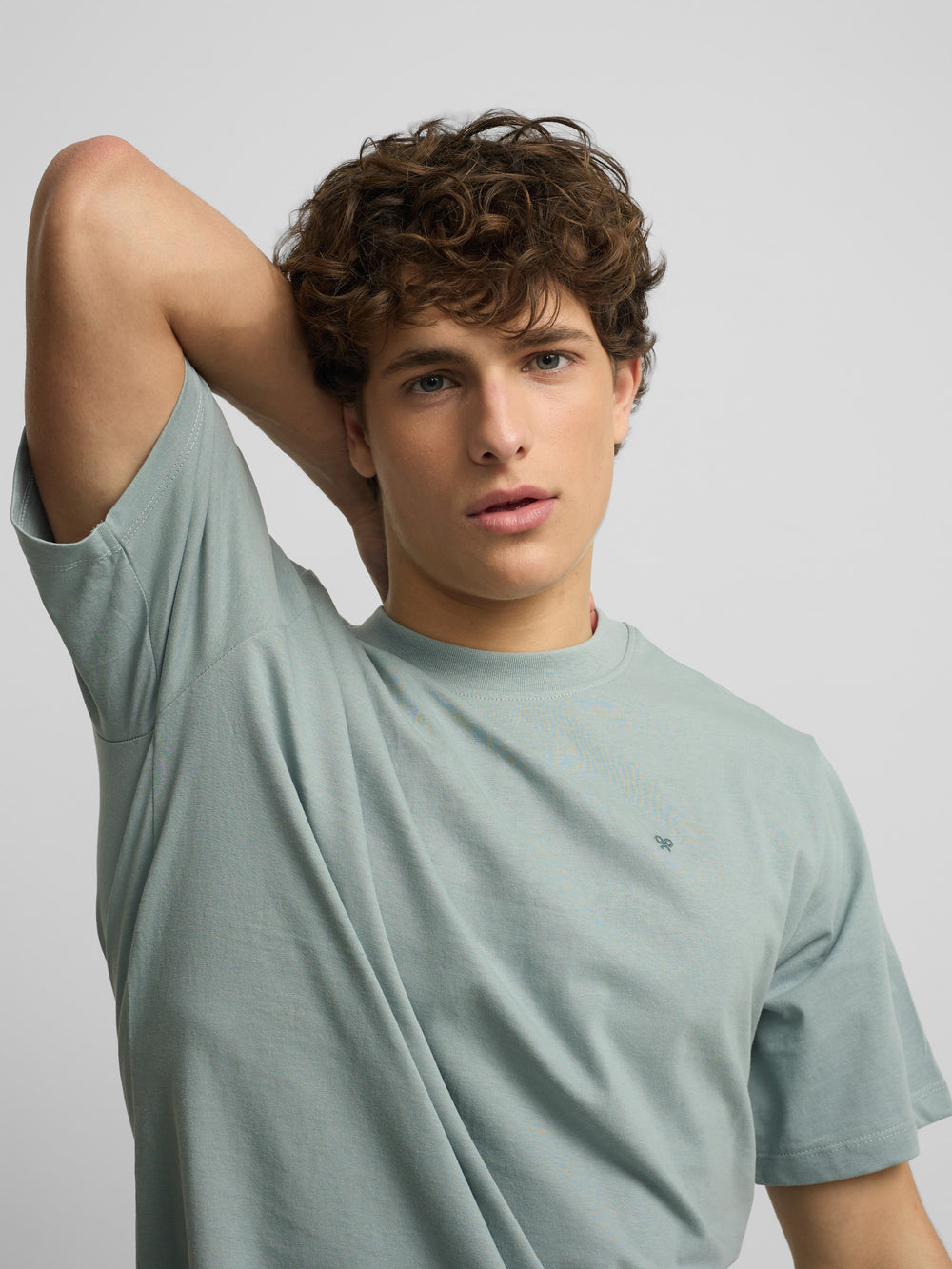 T-shirt slow summer vert gris