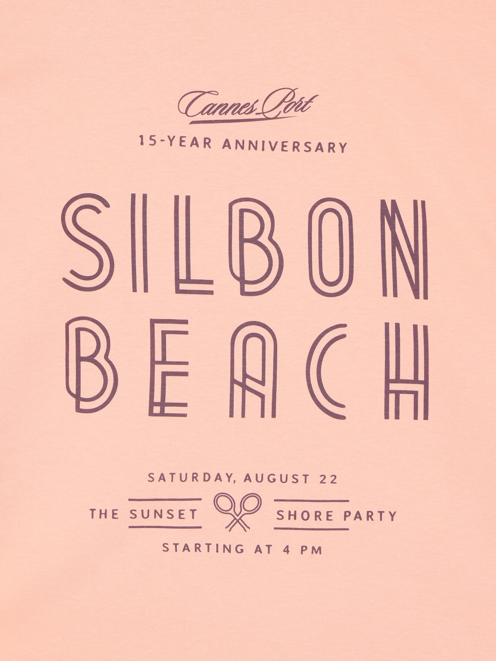Special fit Silbon sunset party coral t-shirt