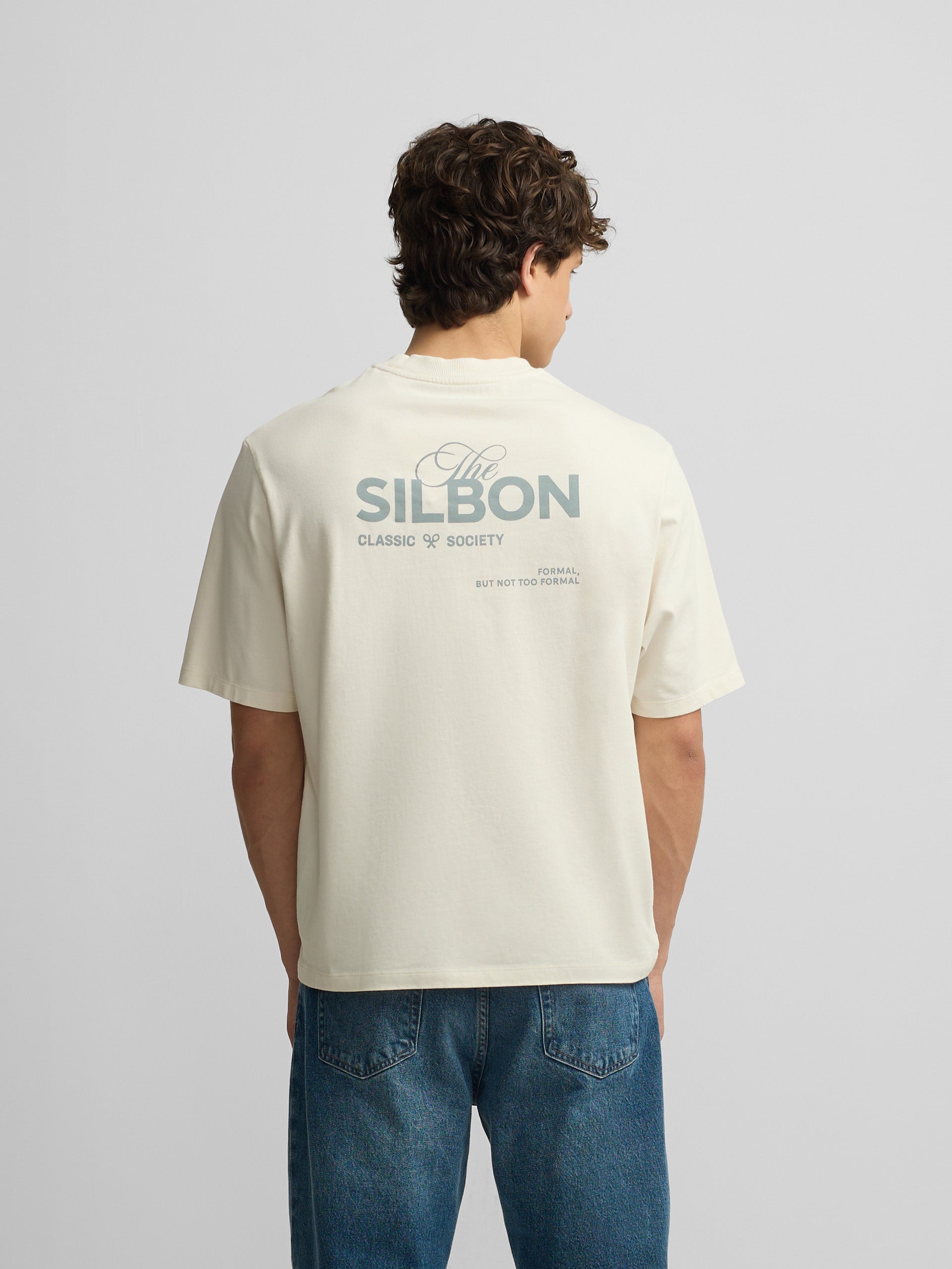 Camiseta special fit Silbon classic society crema