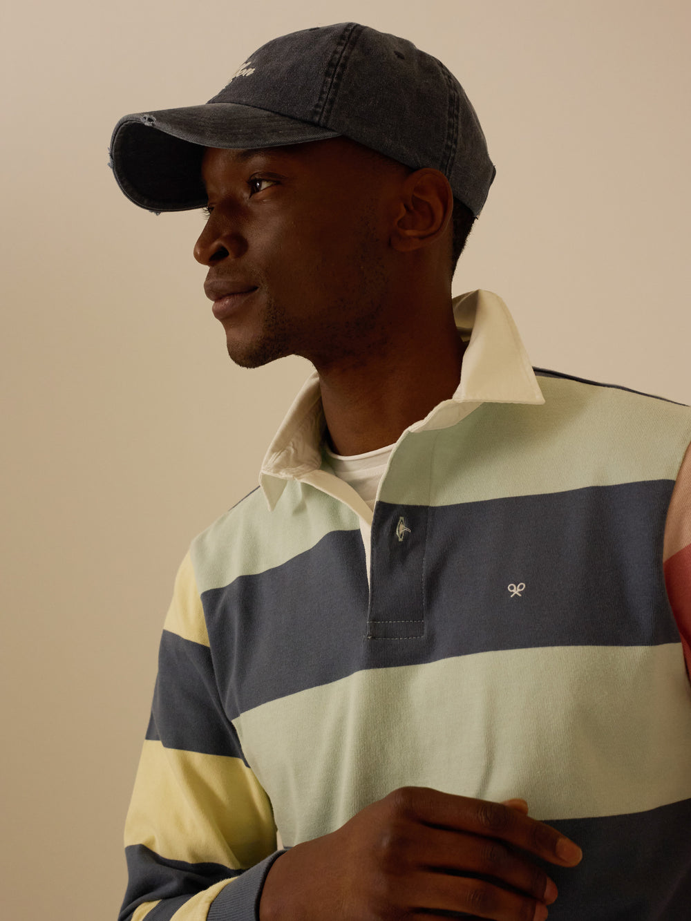Polo manga larga rayas multicolor