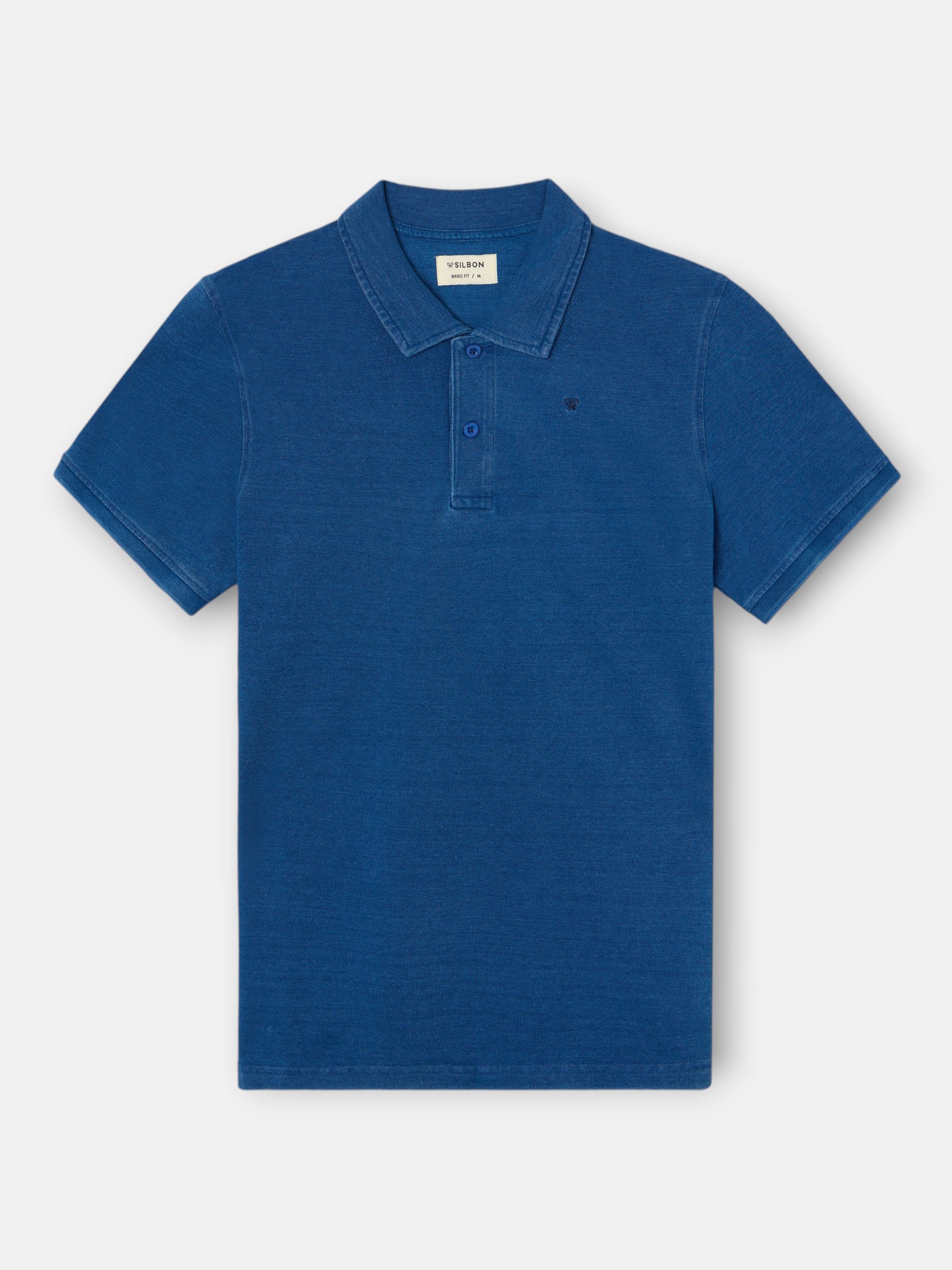 Polo manga corta style denim azul claro