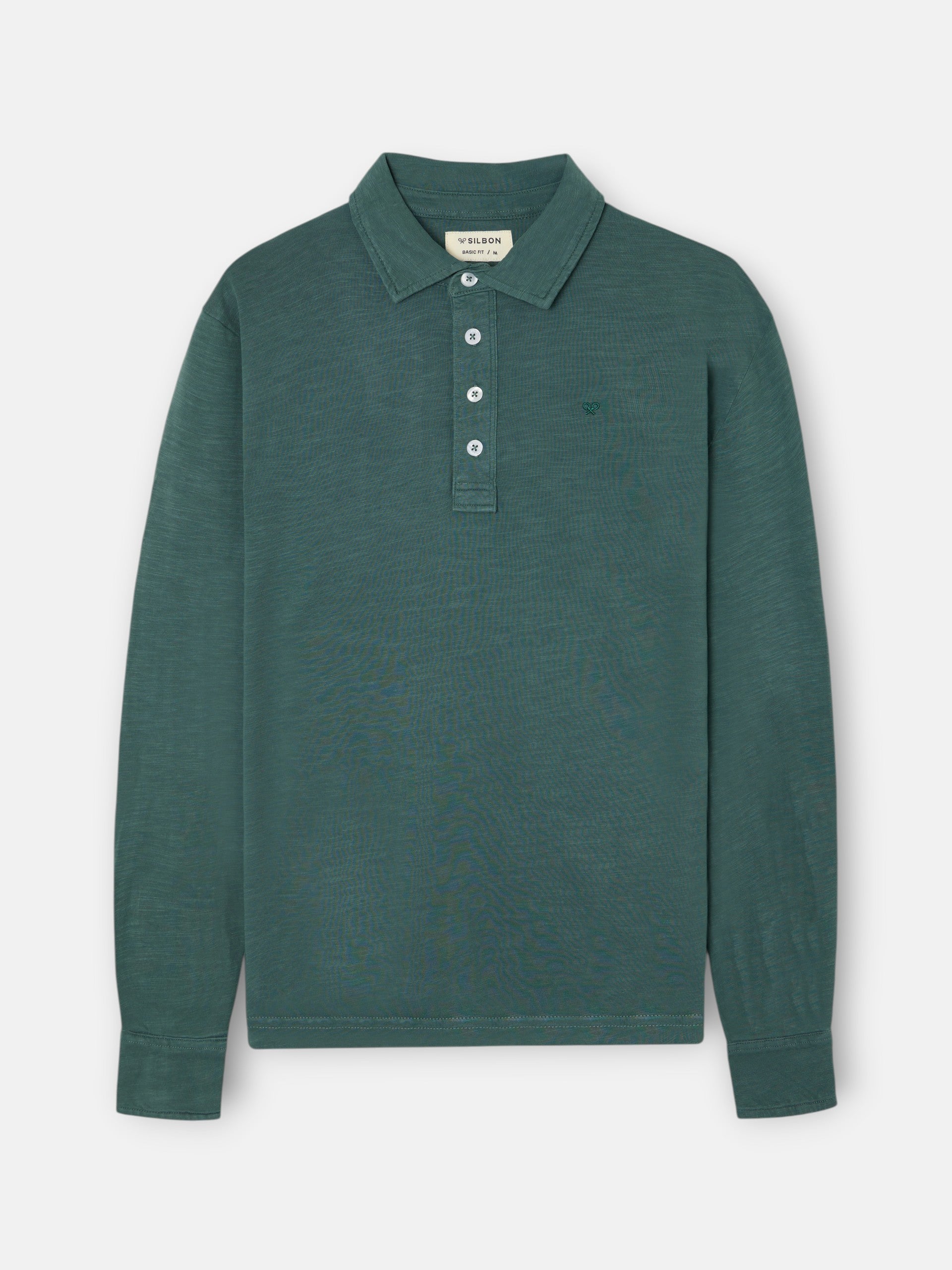 Polo manga larga sport verde