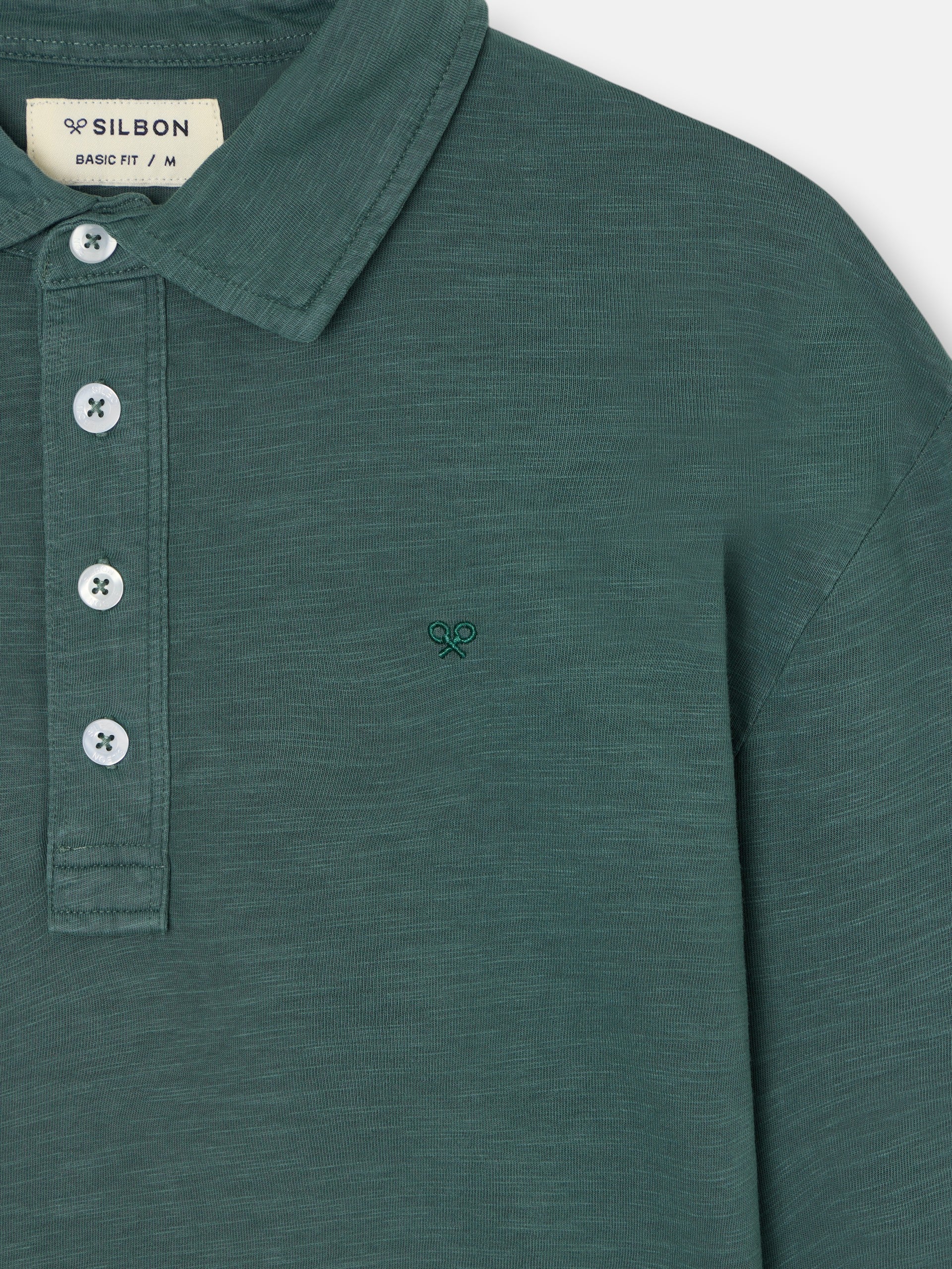 Polo manga larga sport verde