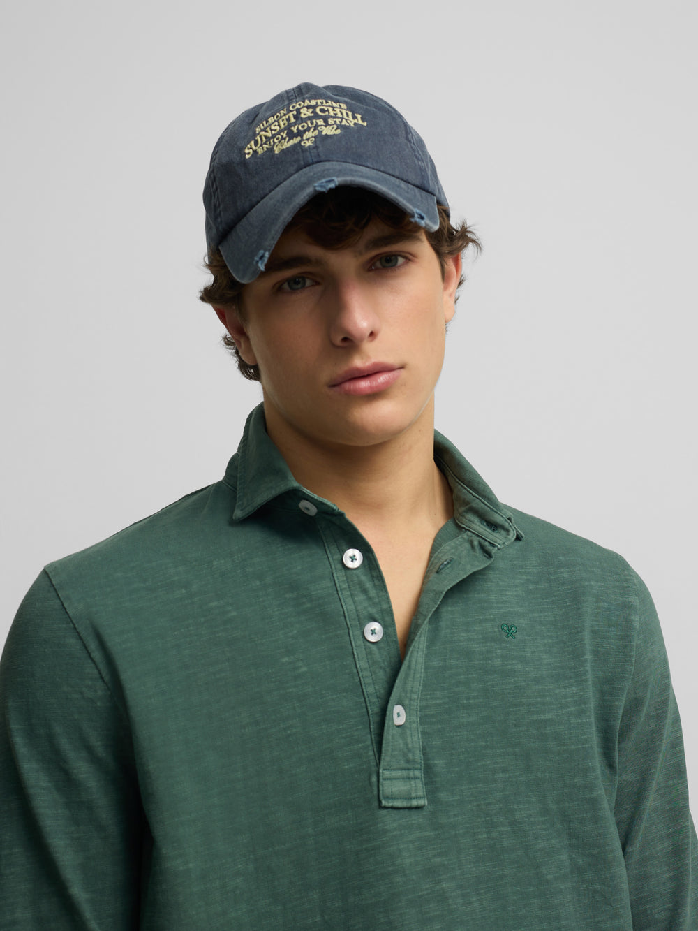 Polo manga larga sport verde