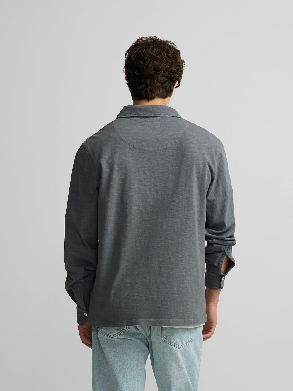 Polo manga larga sport gris