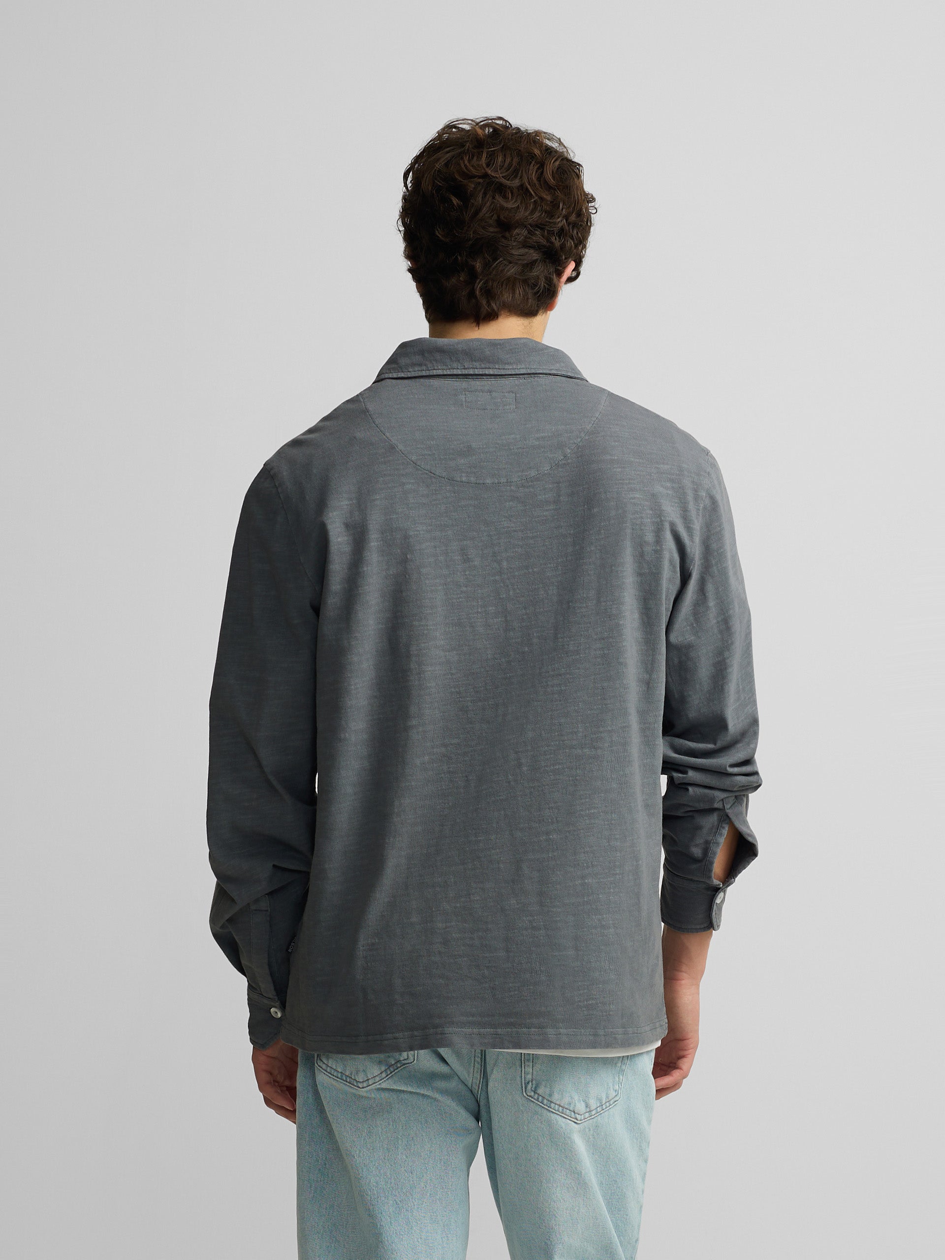 Polo manga larga sport gris
