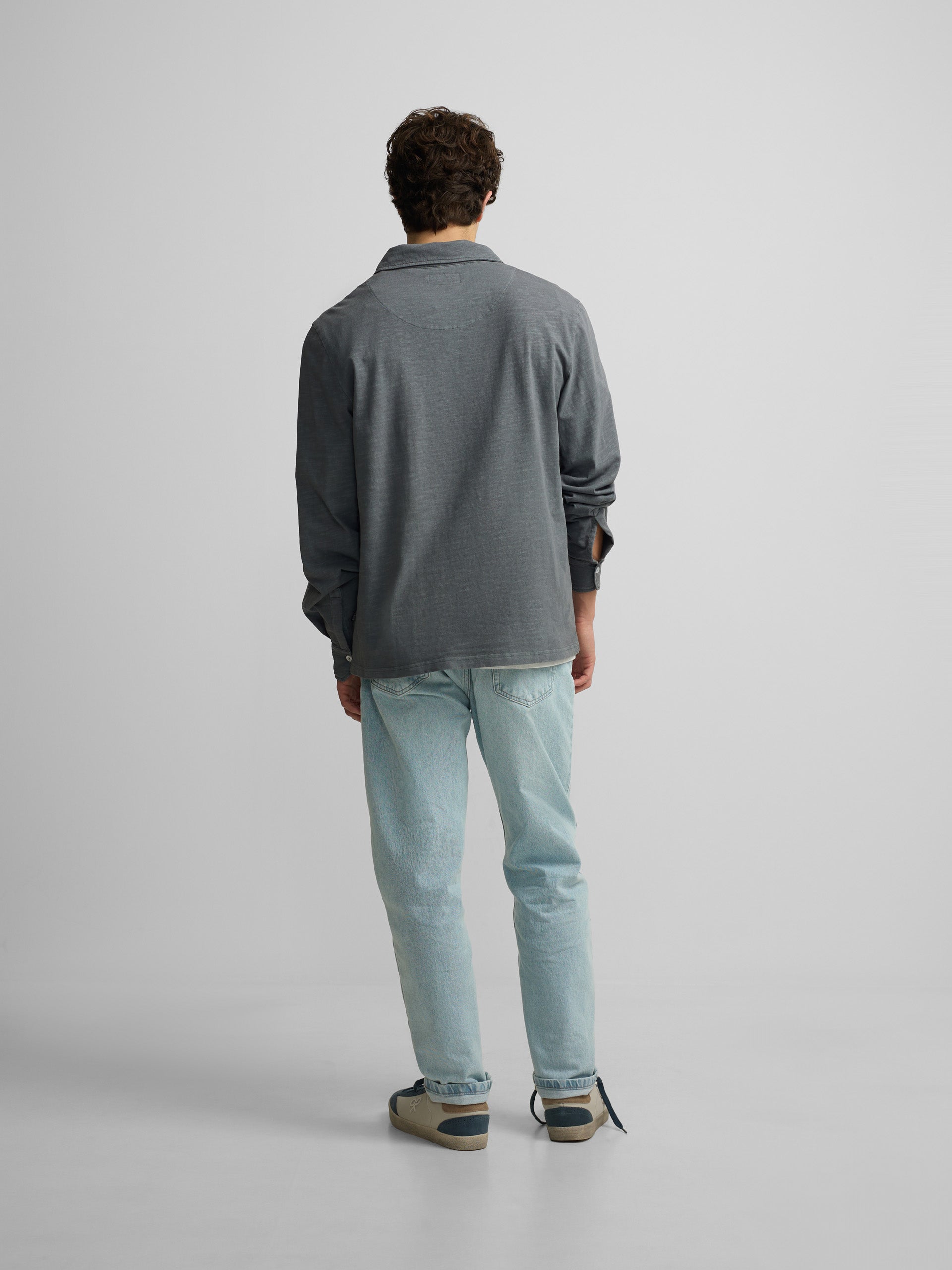 Polo manga larga sport gris