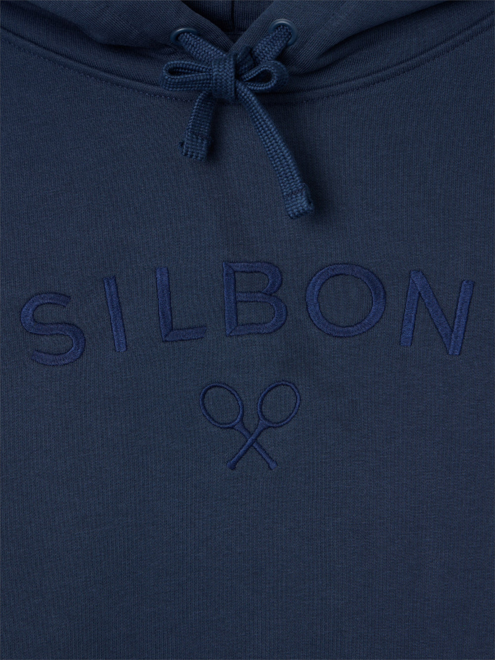 Sudadera capucha Silbon raqueta media azul marino