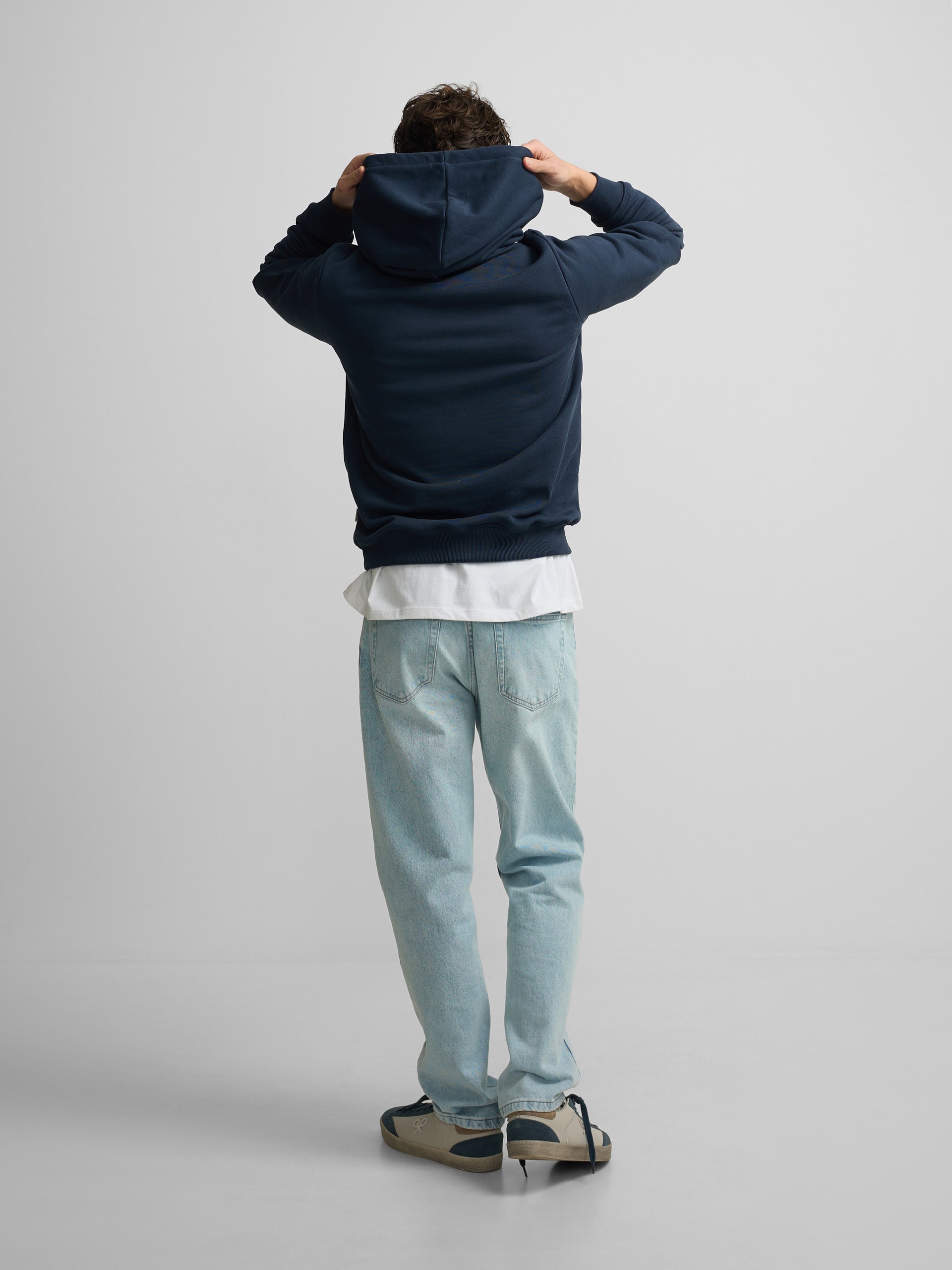 Sudadera capucha Silbon raqueta media azul marino