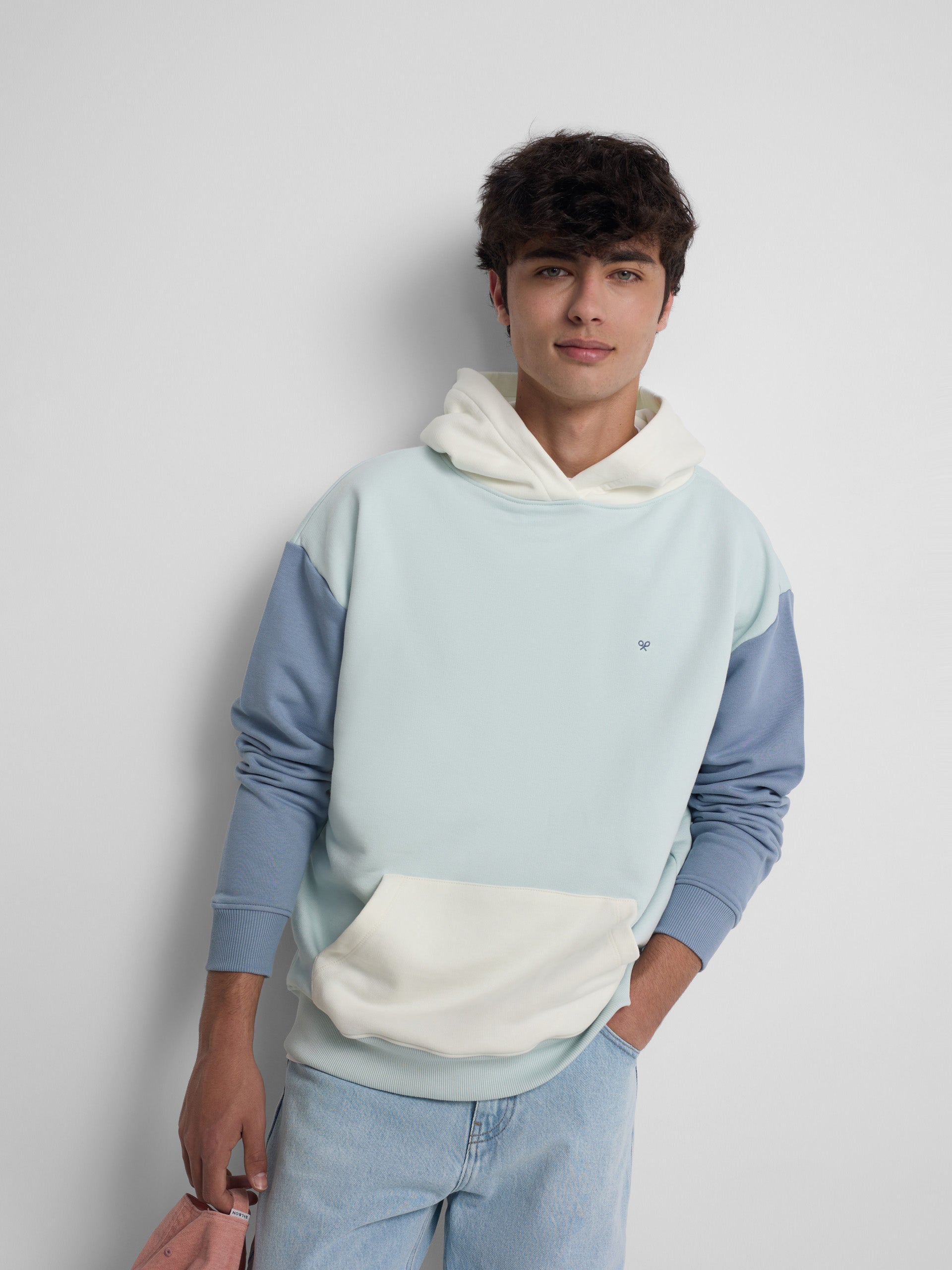 Sudadera capucha multicolor aguamarina