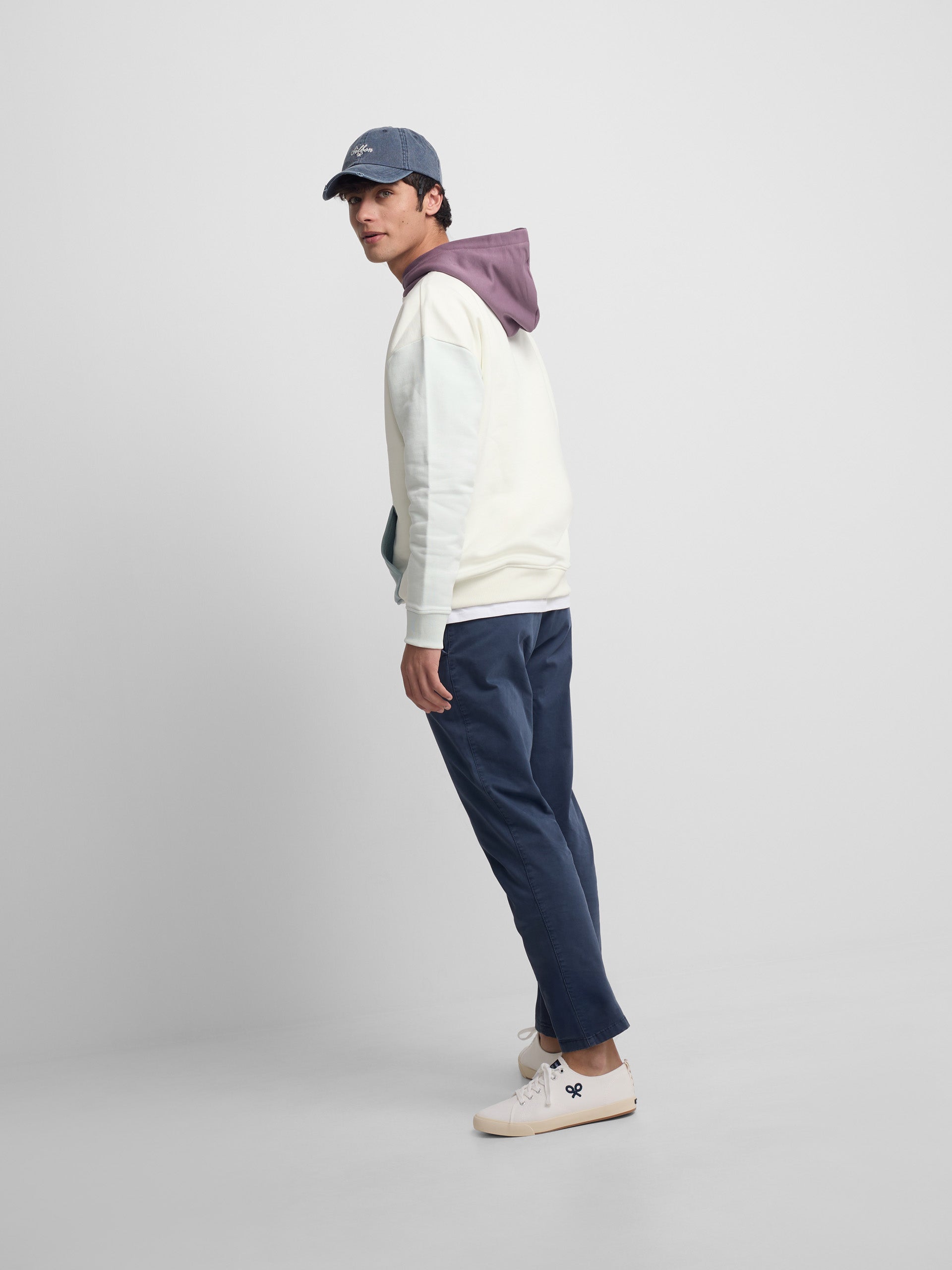 Sudadera capucha multicolor crema
