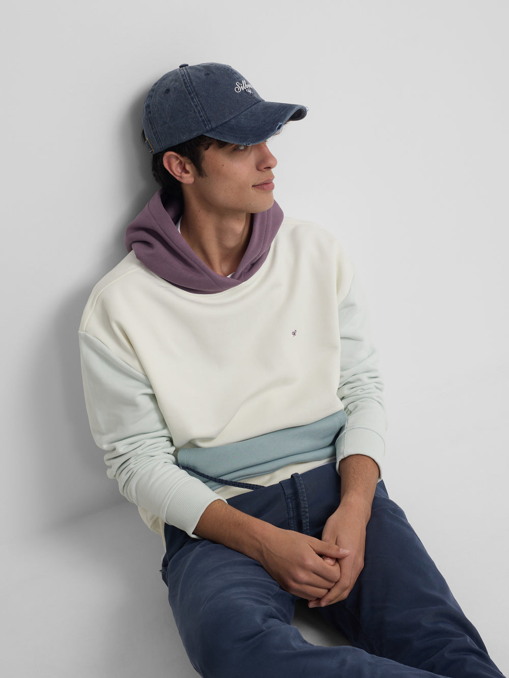 Sudadera capucha multicolor crema