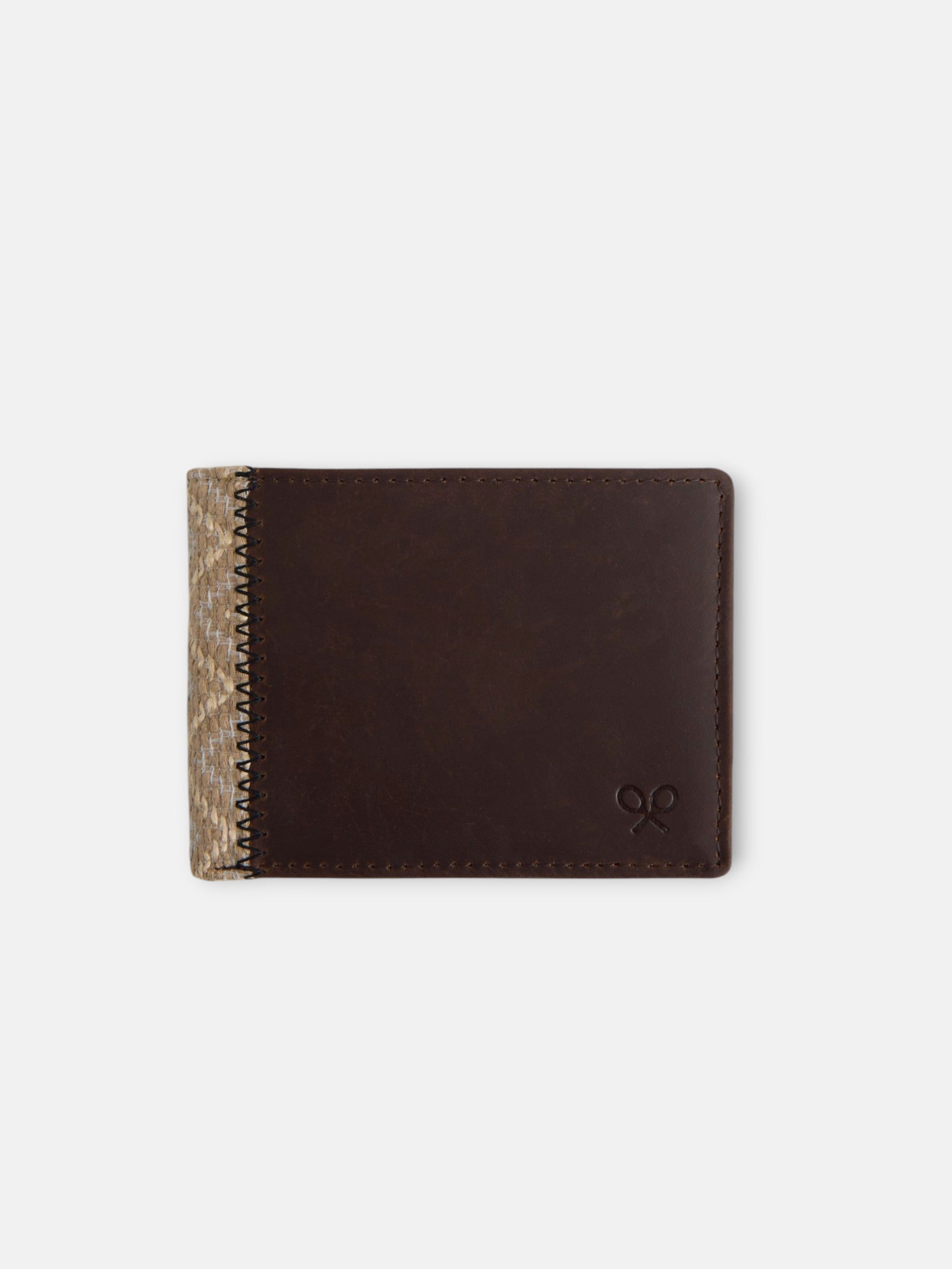 Cartera detalle étnico piel marron