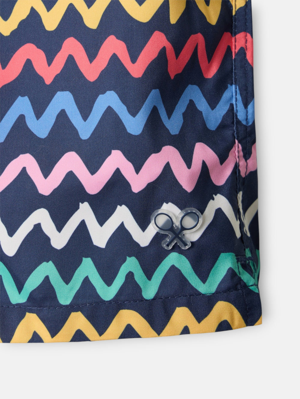 Maillot de bain zigzag multicolore bleu marine