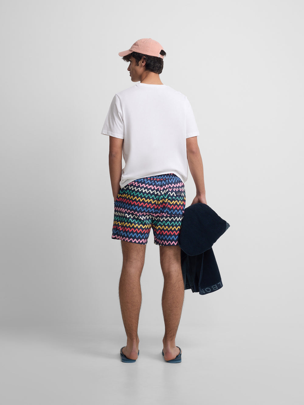Maillot de bain zigzag multicolore bleu marine