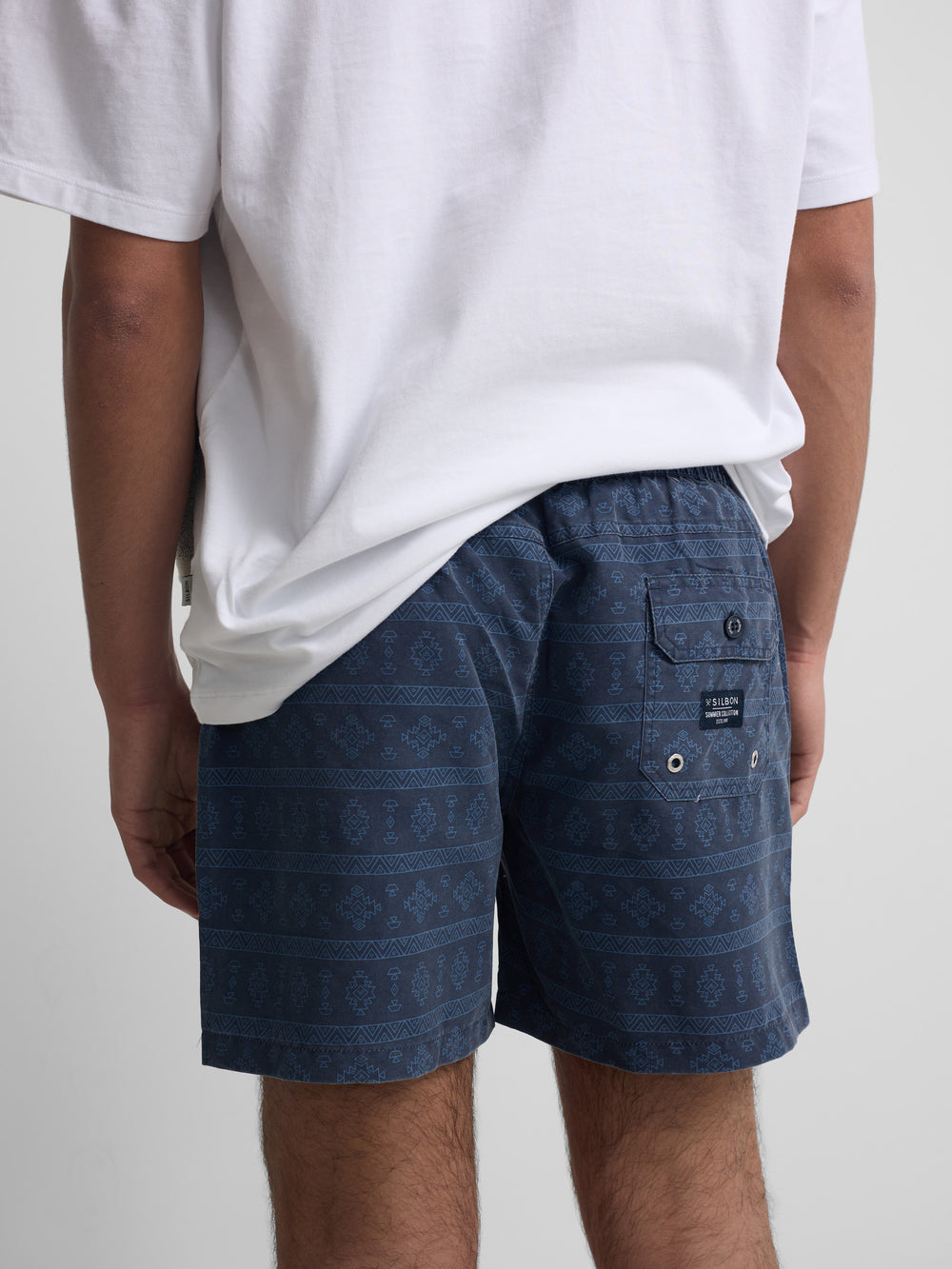 Maillot de bain ethnique bleu marine délavé
