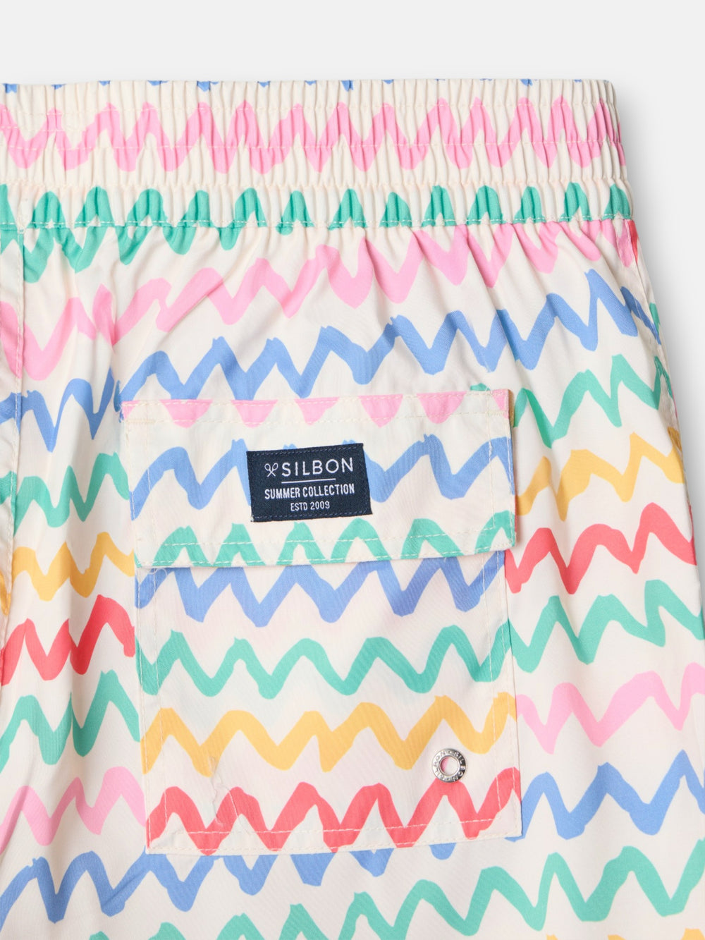 Maillot de bain zigzag multicolore crème