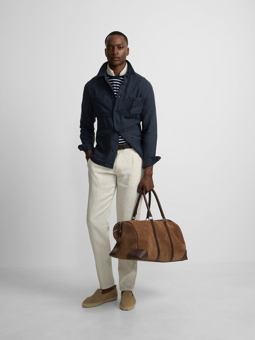 Blue linen overshirt