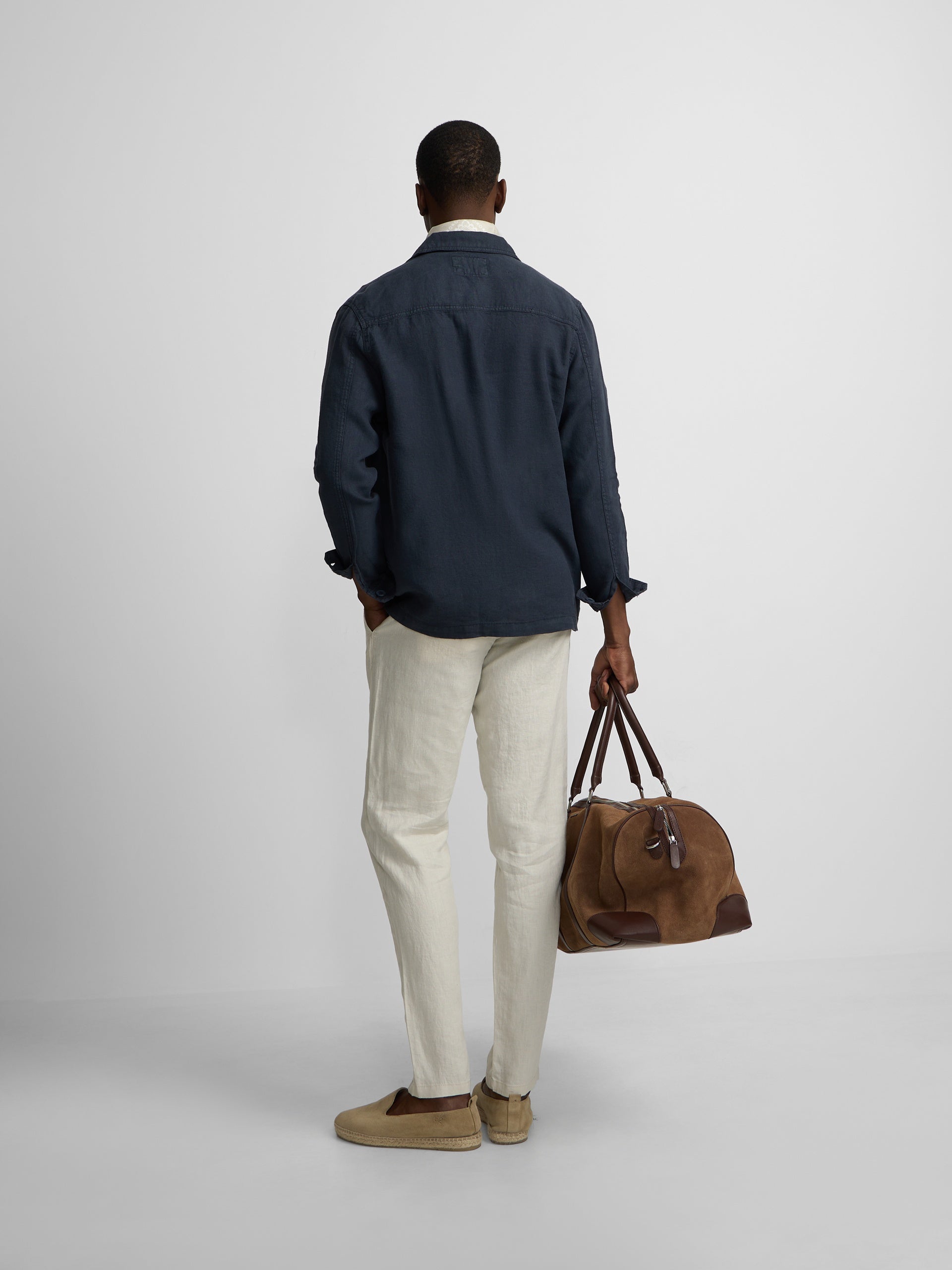 Blue linen overshirt
