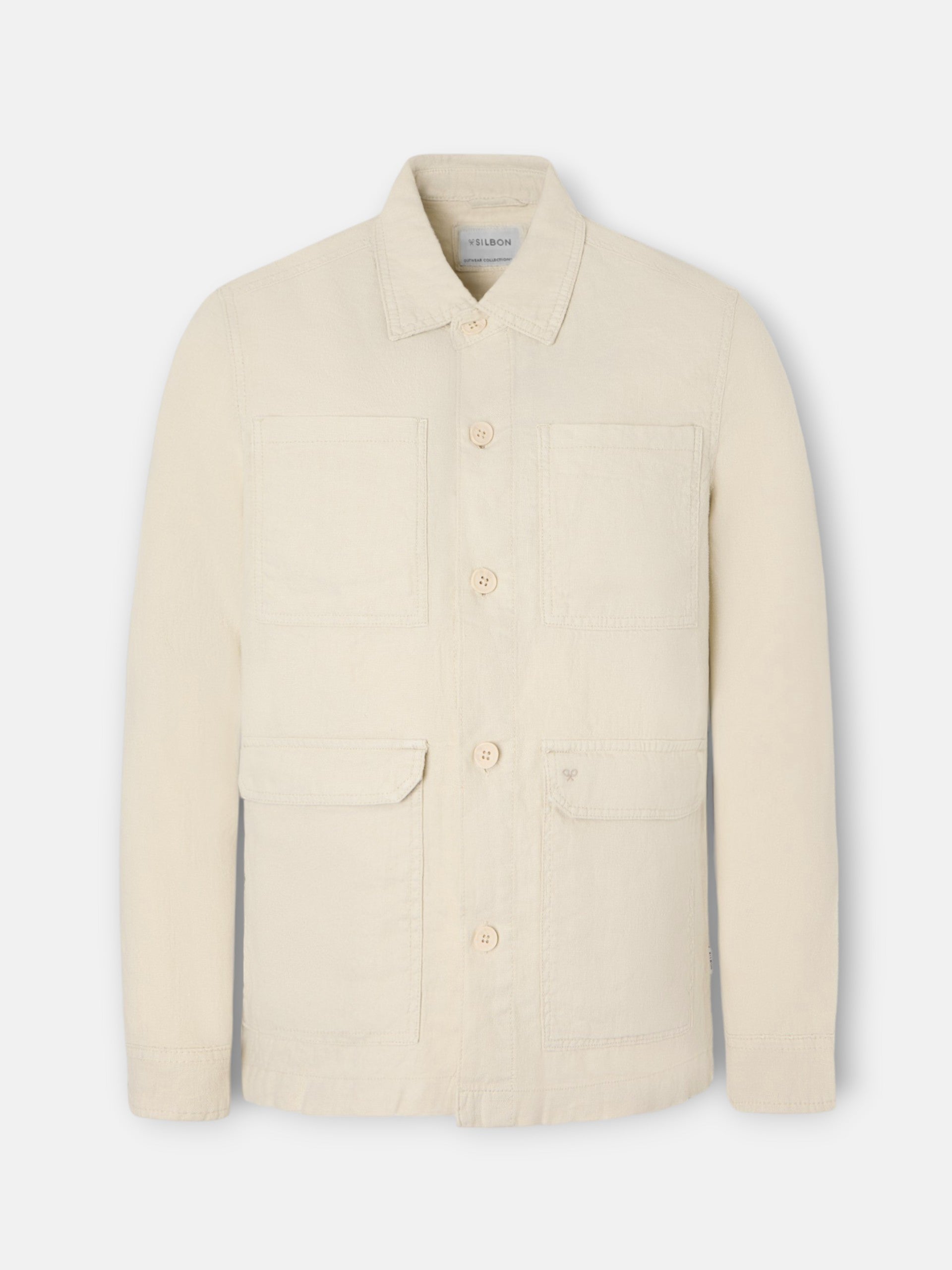 Medium beige linen overshirt