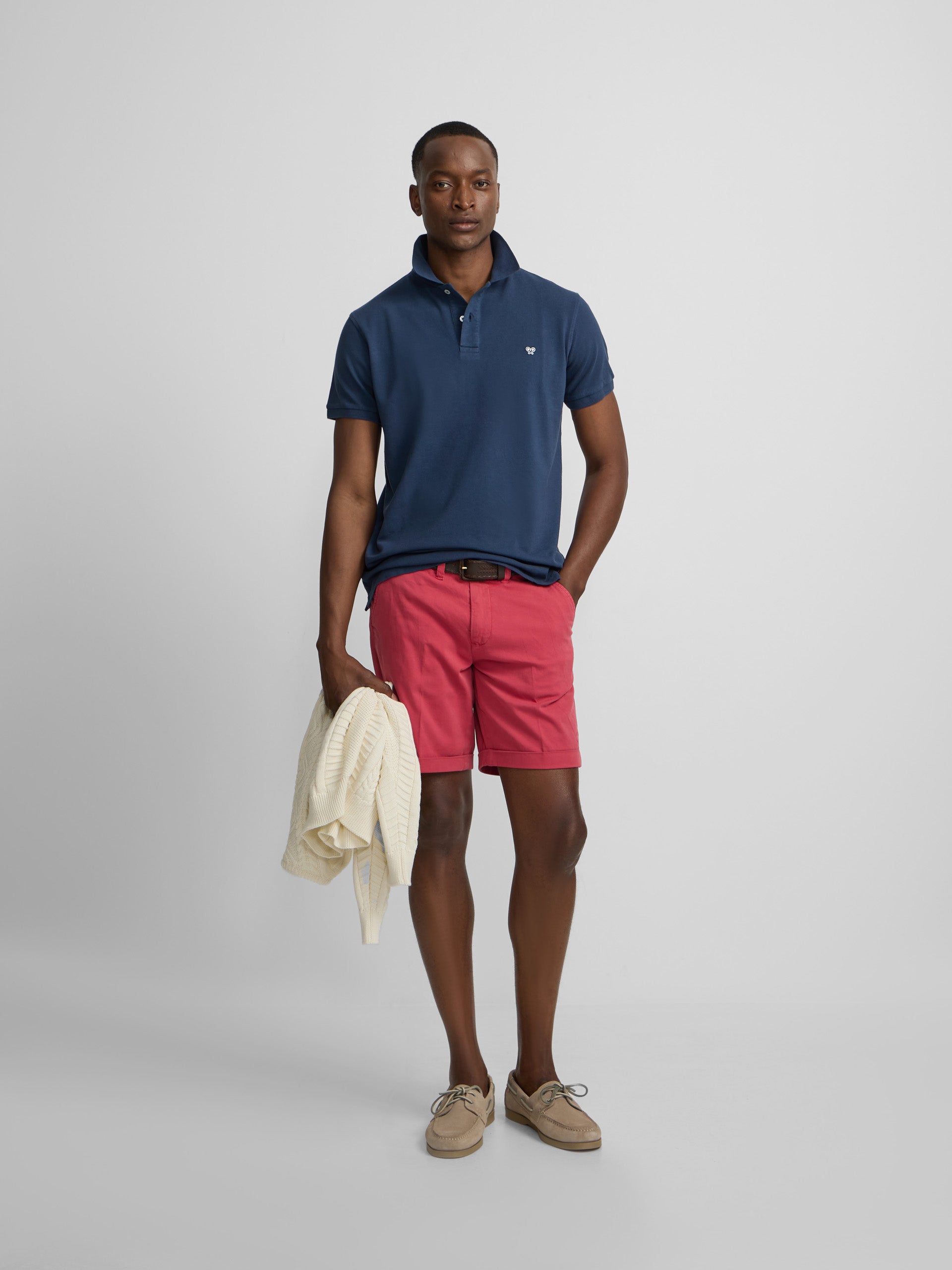 Classic coral Bermuda shorts