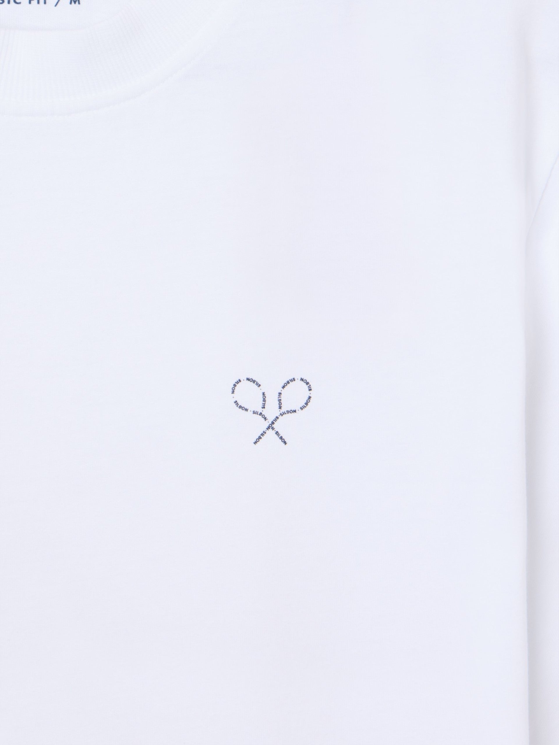 T-shirt raquetes lettering branca
