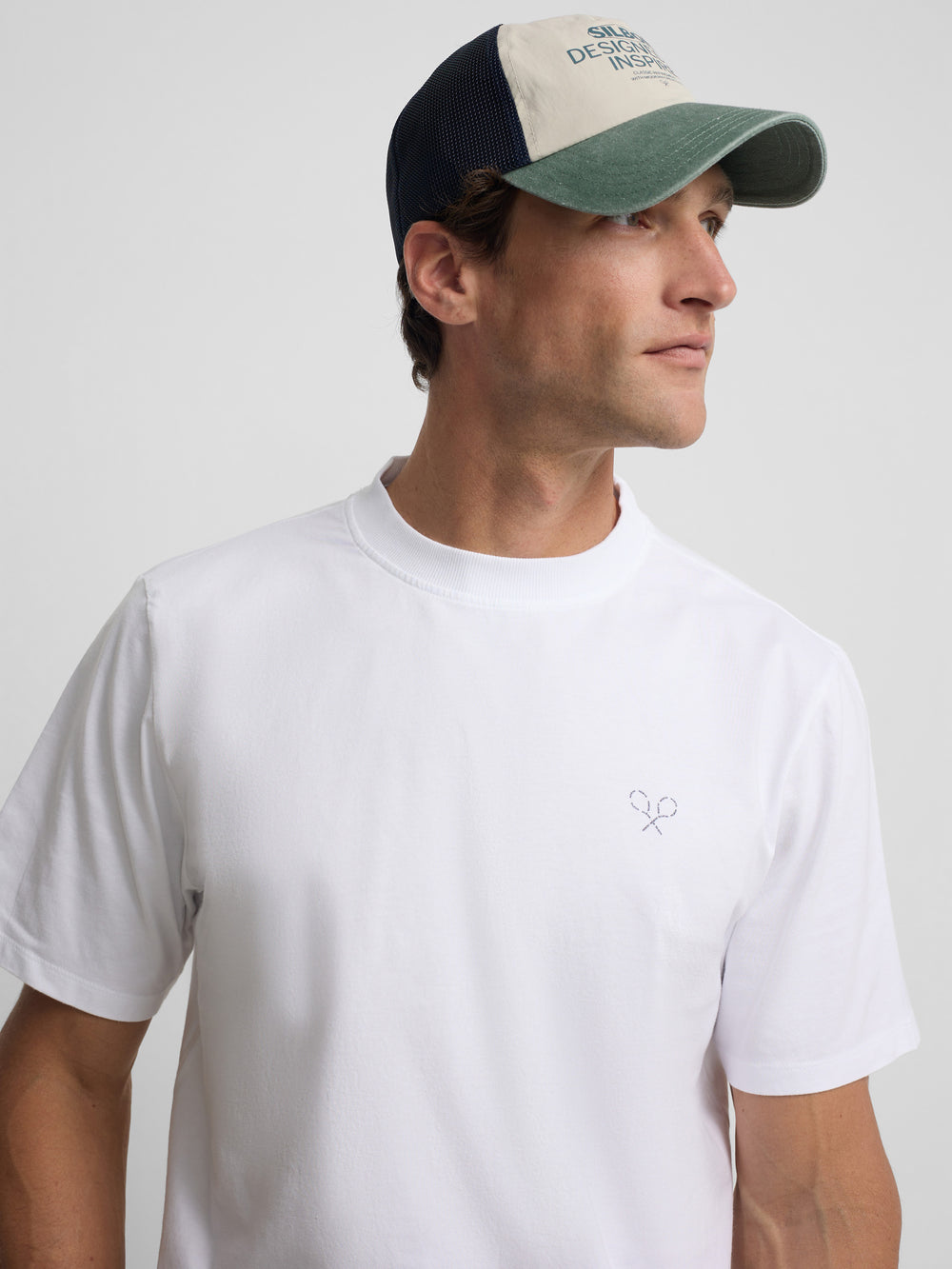 T-shirt raquetes lettering branca