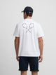 T-shirt raquetes lettering branca