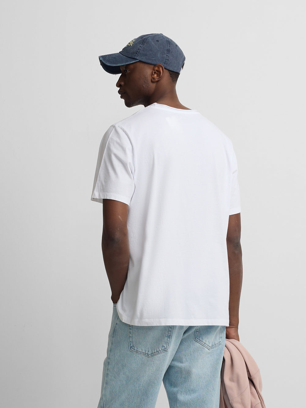 White roll-neck t-shirt