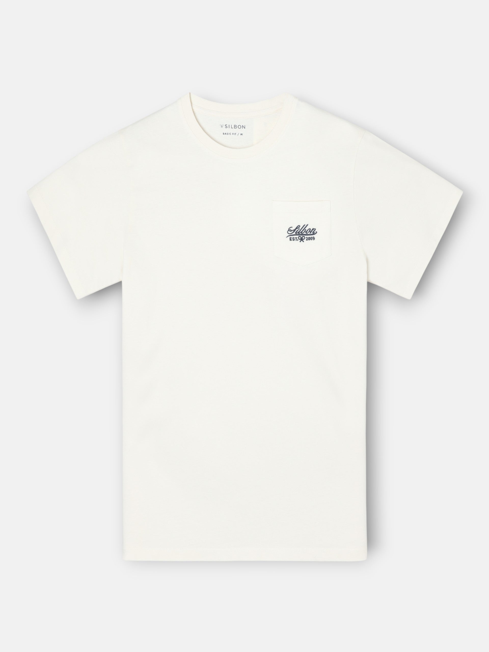 T-shirt poche garment dye blanc