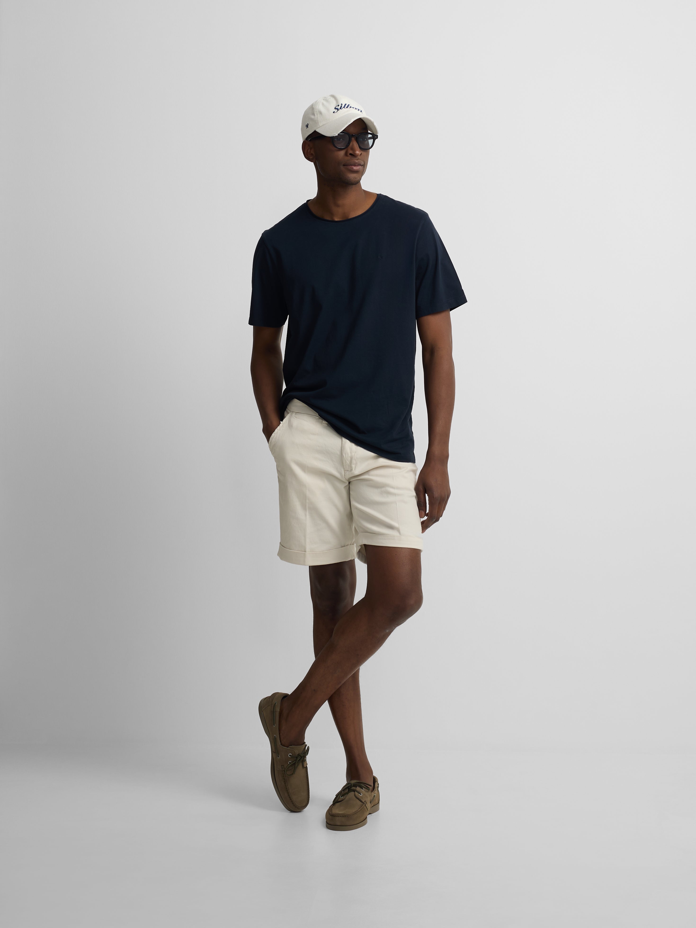 Navy blue turtleneck t-shirt