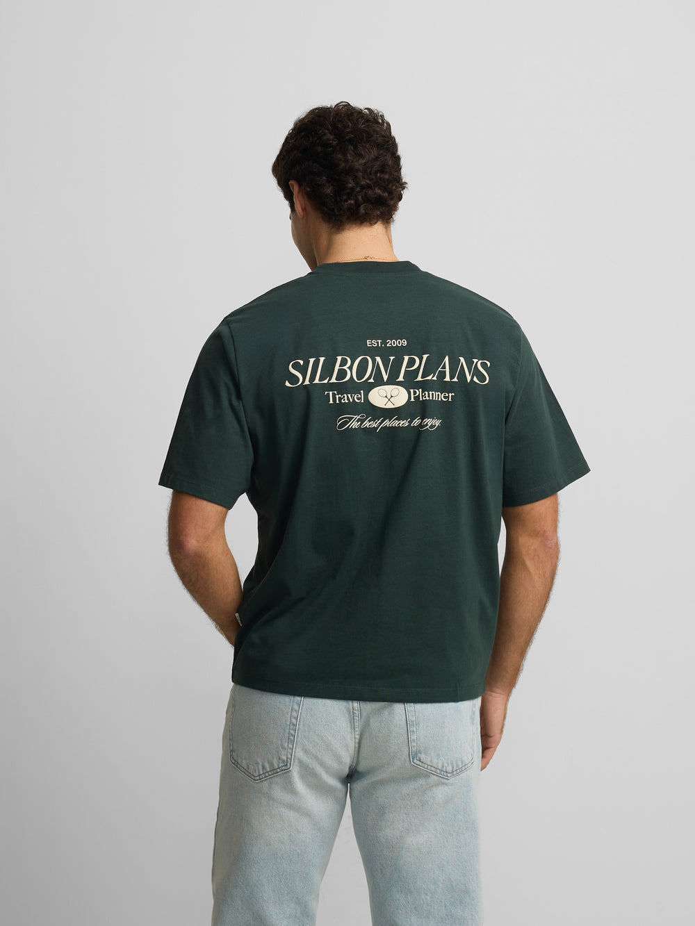 T-shirt coupe spéciale Silbon Plans vert foncé