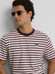 Camisola rústica riscas bordô