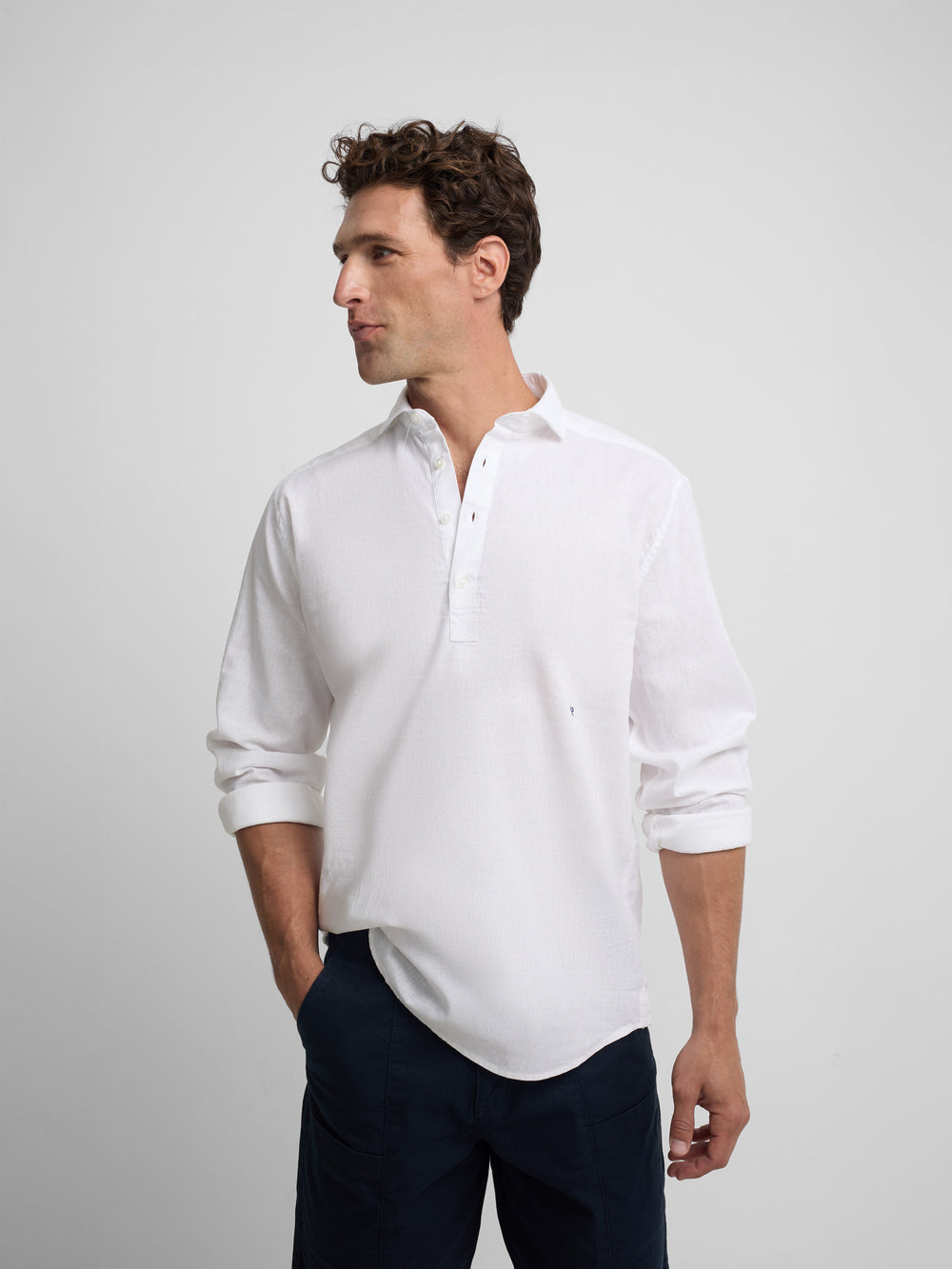 Polera sport lino blanca