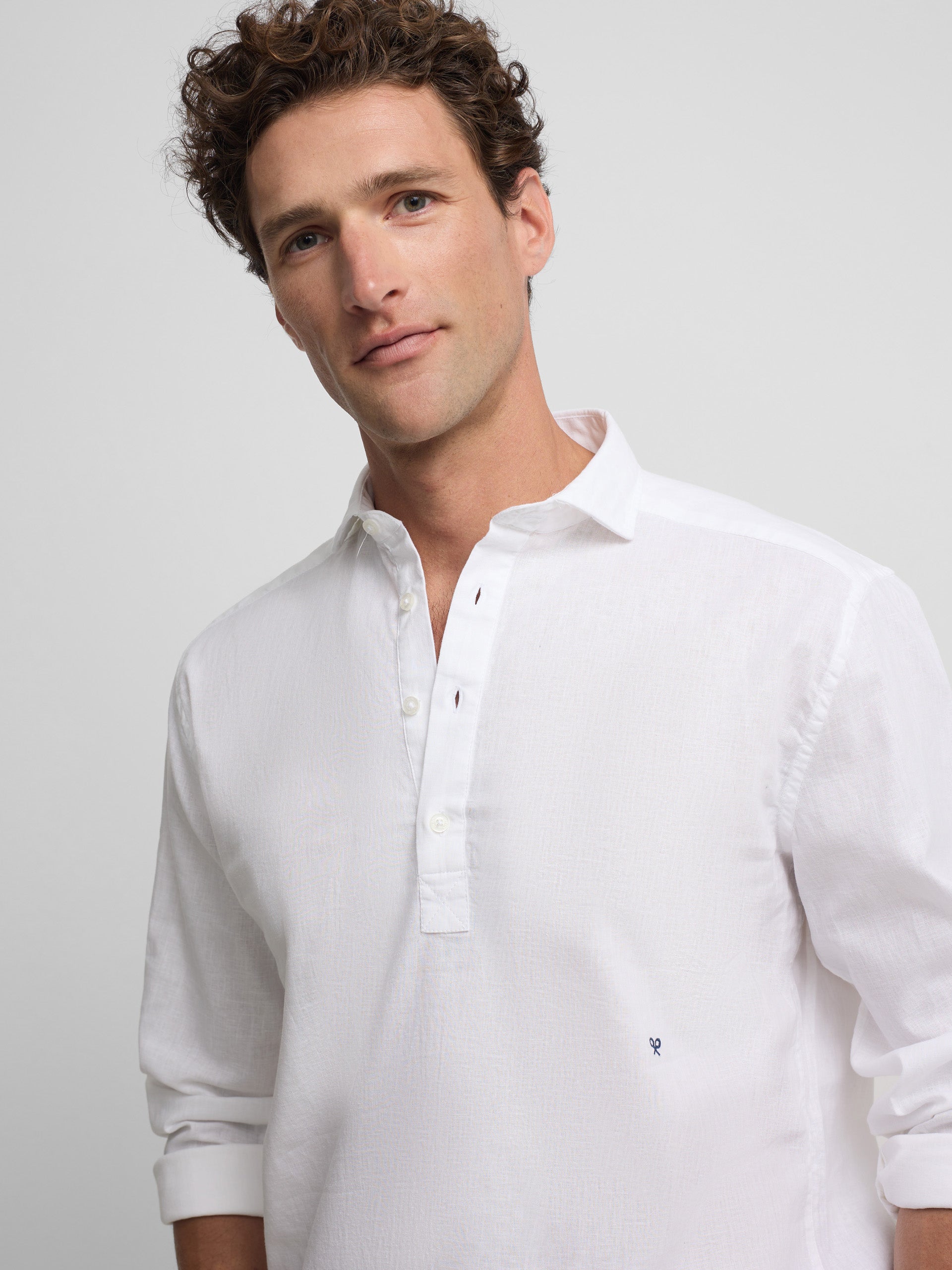 Chemise sport en lin blanche