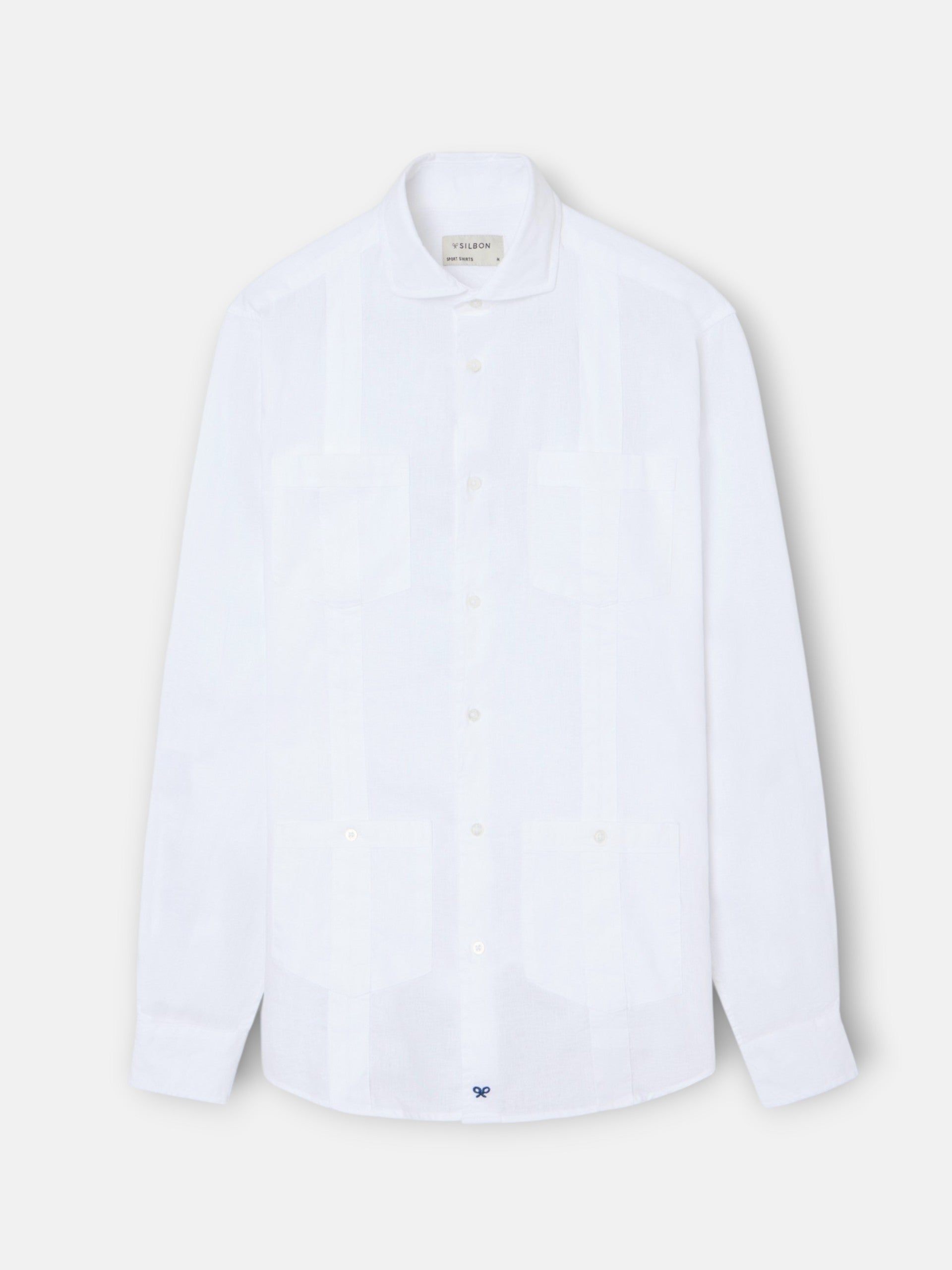 Guayabera sport en lin blanc