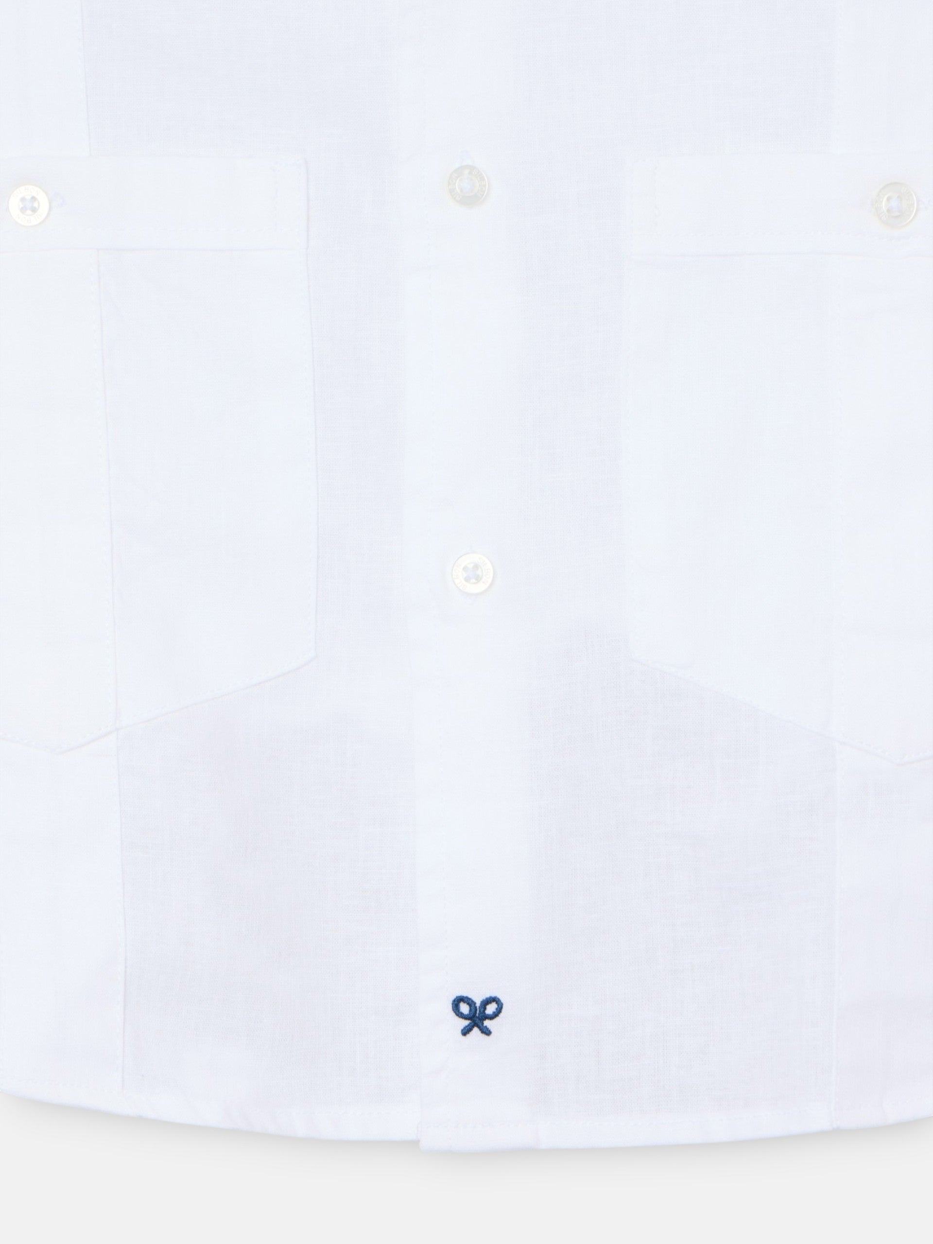 Guayabera sport en lin blanc