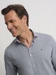 Camisa sport lino azul gris