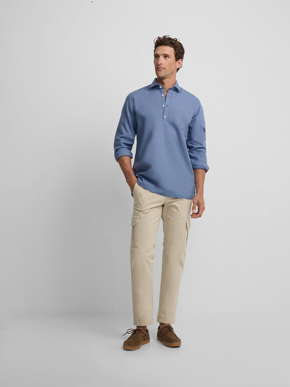 Polera sport lino azul