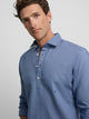 Camisa desportiva de linho azul