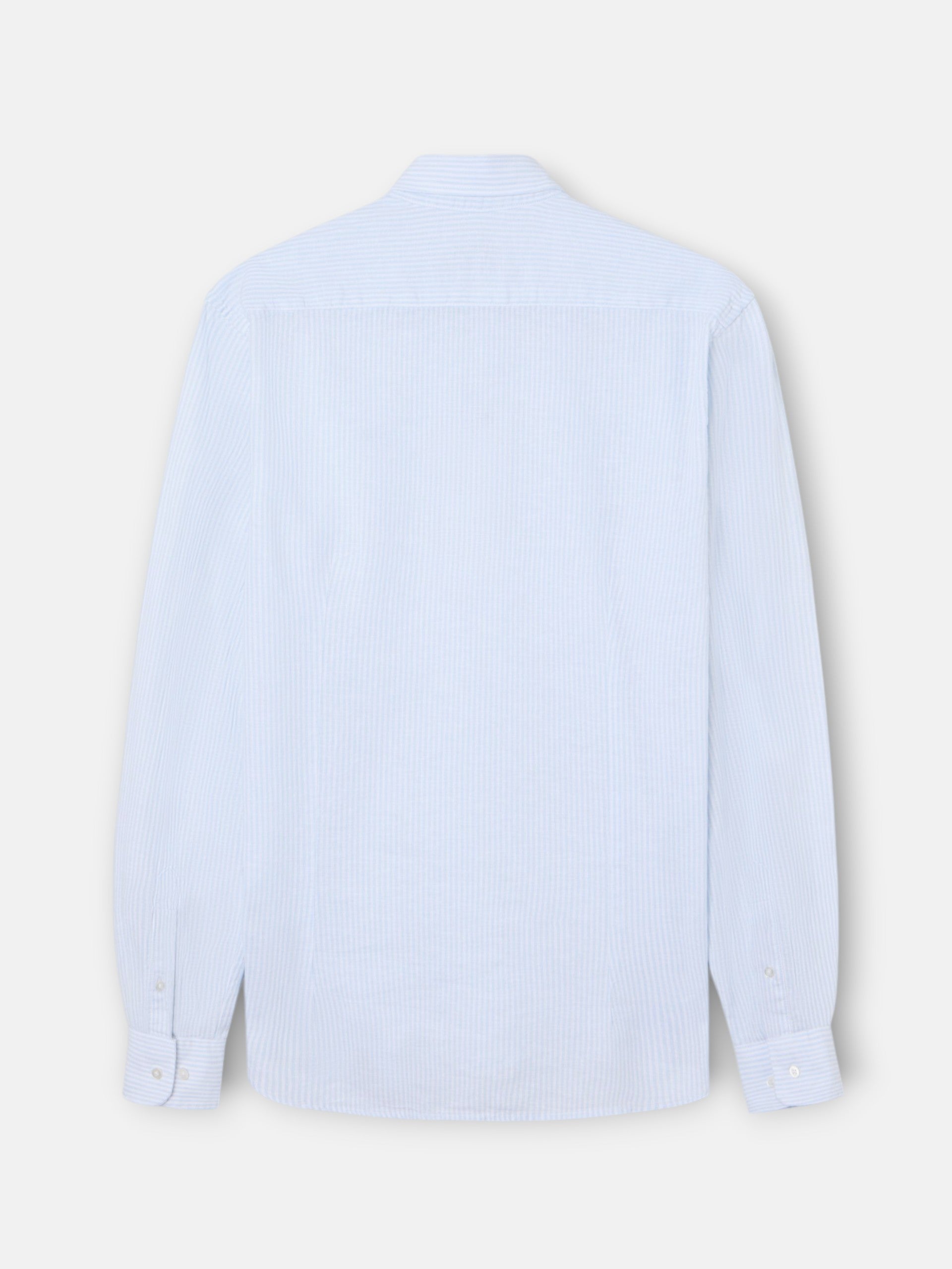 Chemise sport en lin à rayures bleu ciel