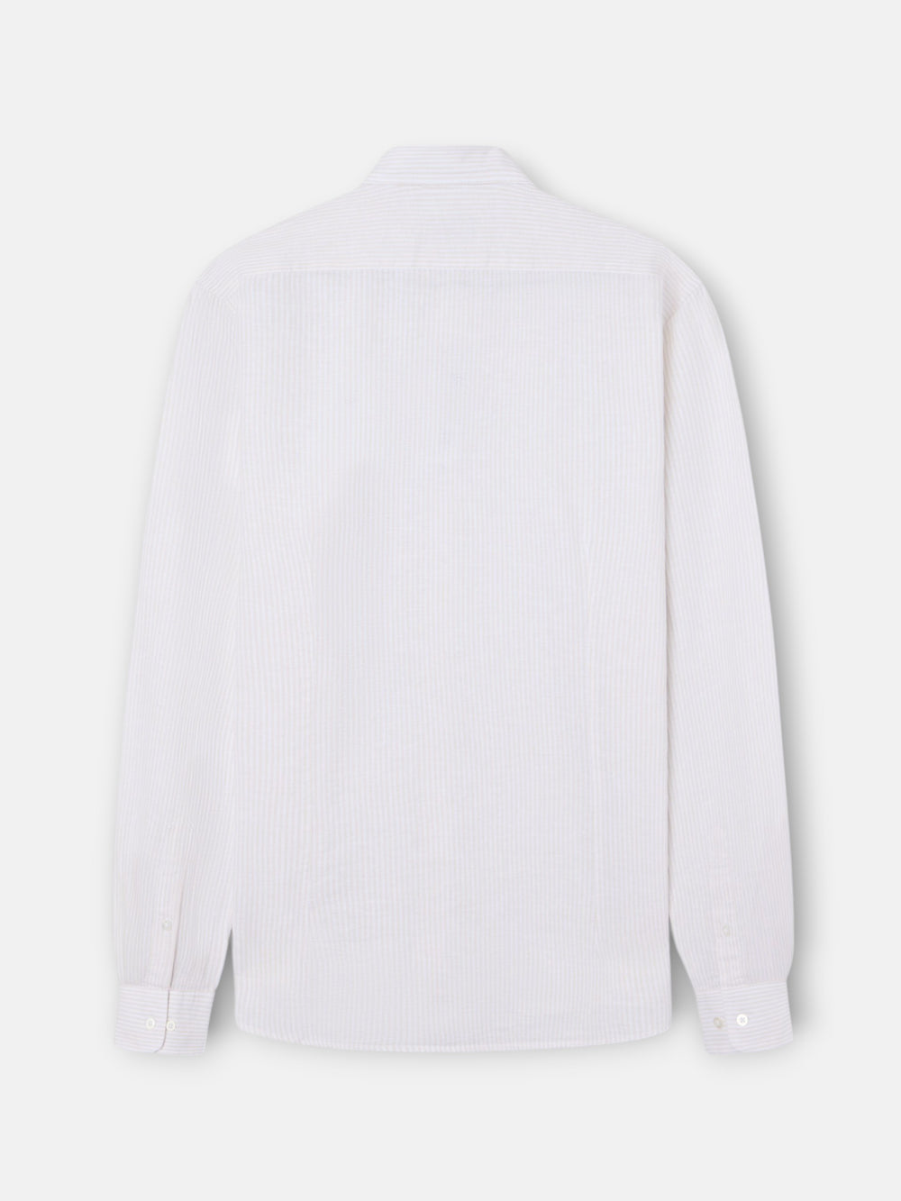 Chemise sport en lin à rayures beige