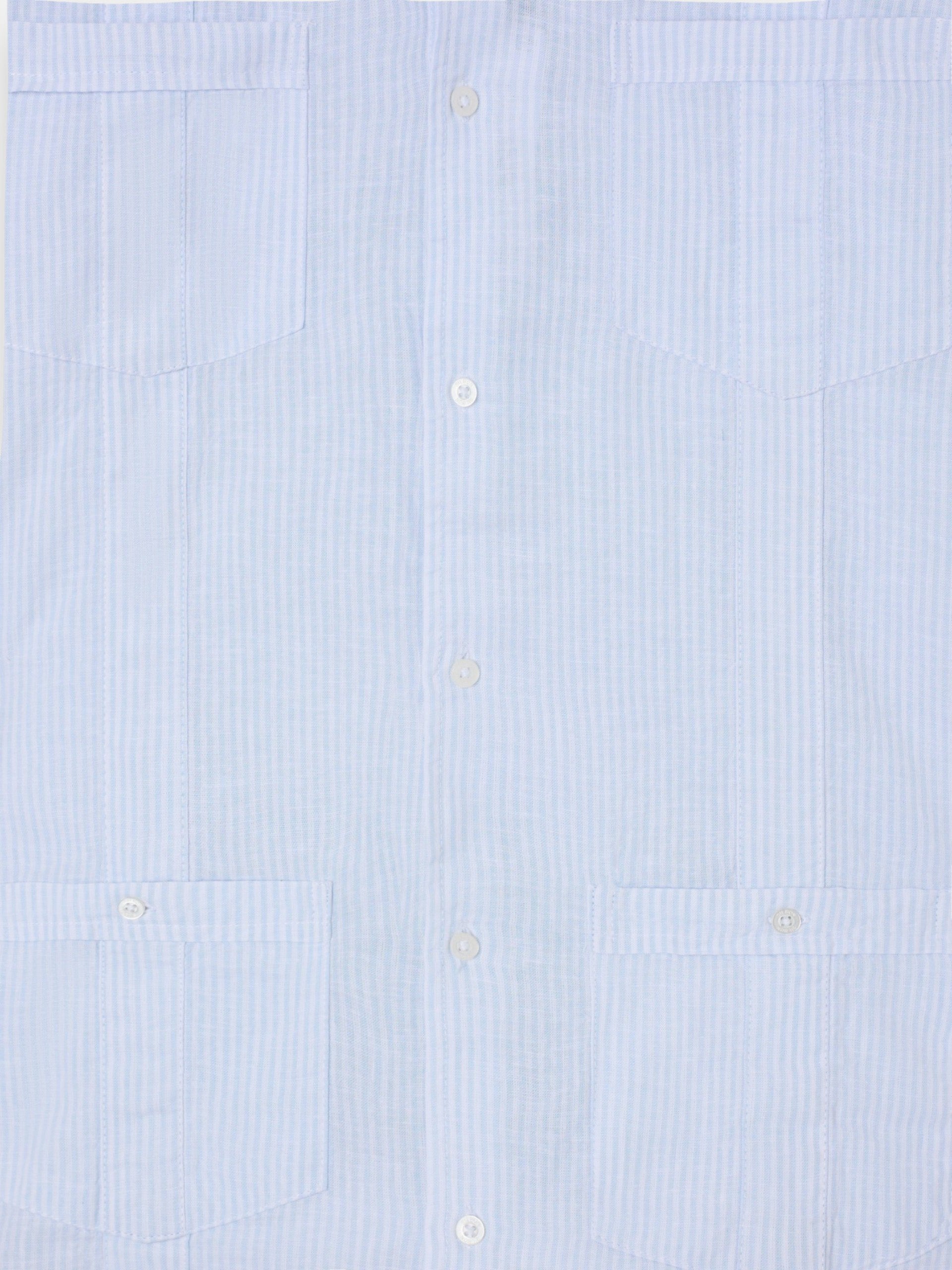 Guayabera sport lino rayas celeste